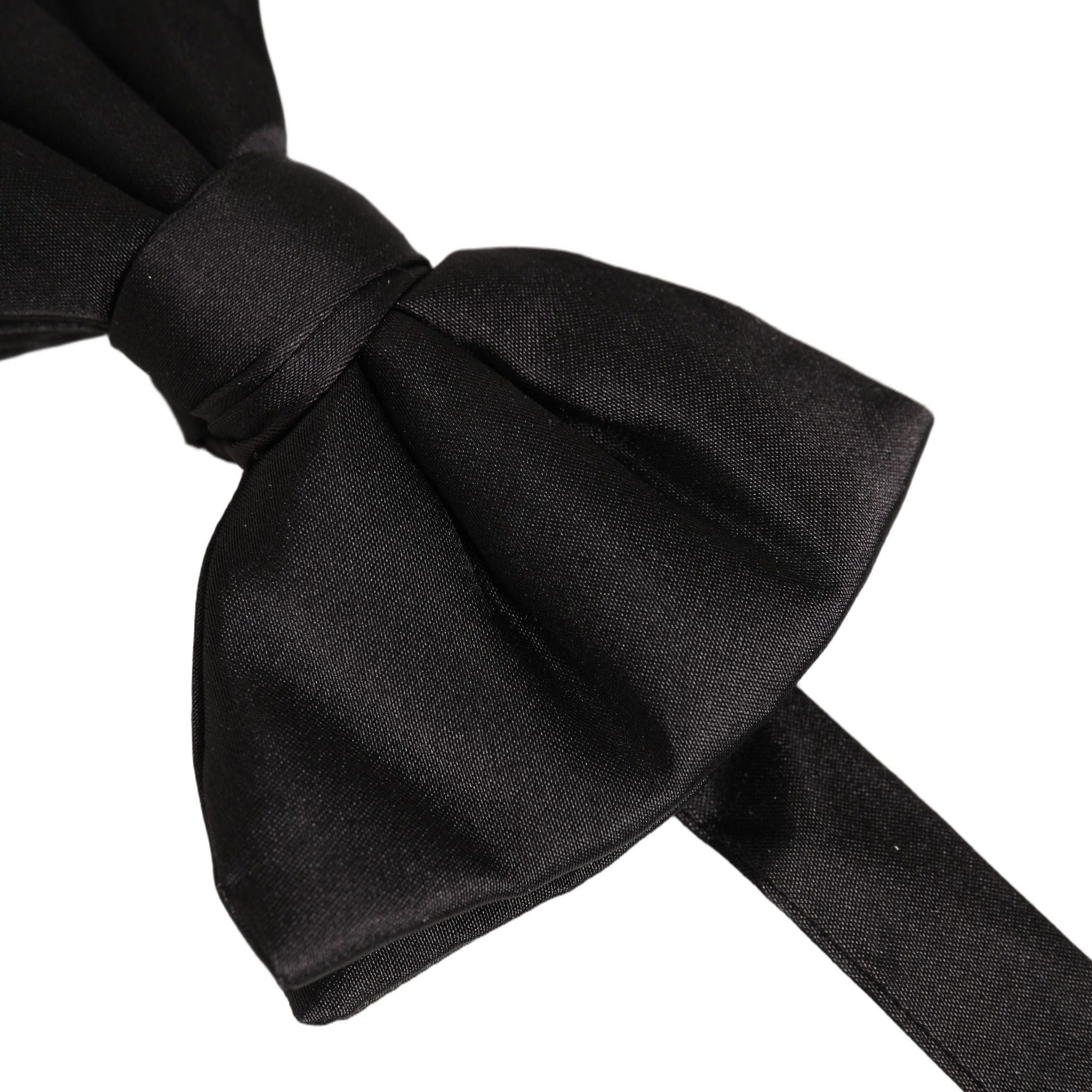 Dolce & Gabbana Men Black 100% Silk Adjustable Neck Papillon Bow Tie