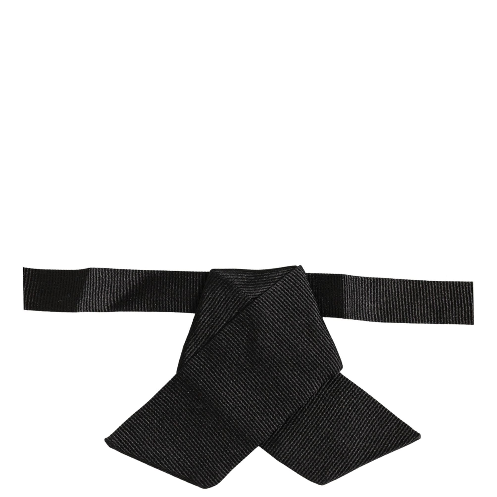 Dolce & Gabbana Men Black 100% SIlk Adjustable Neck Papillon Bow Tie