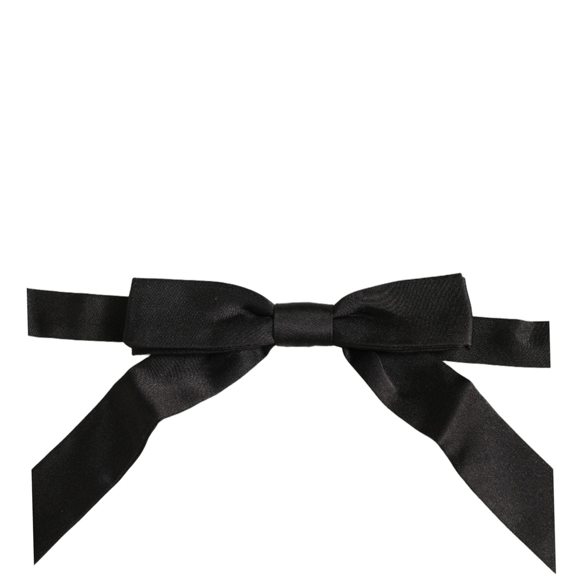 Dolce & Gabbana Men Black 100% SIlk Adjustable Neck Papillon Bow Tie