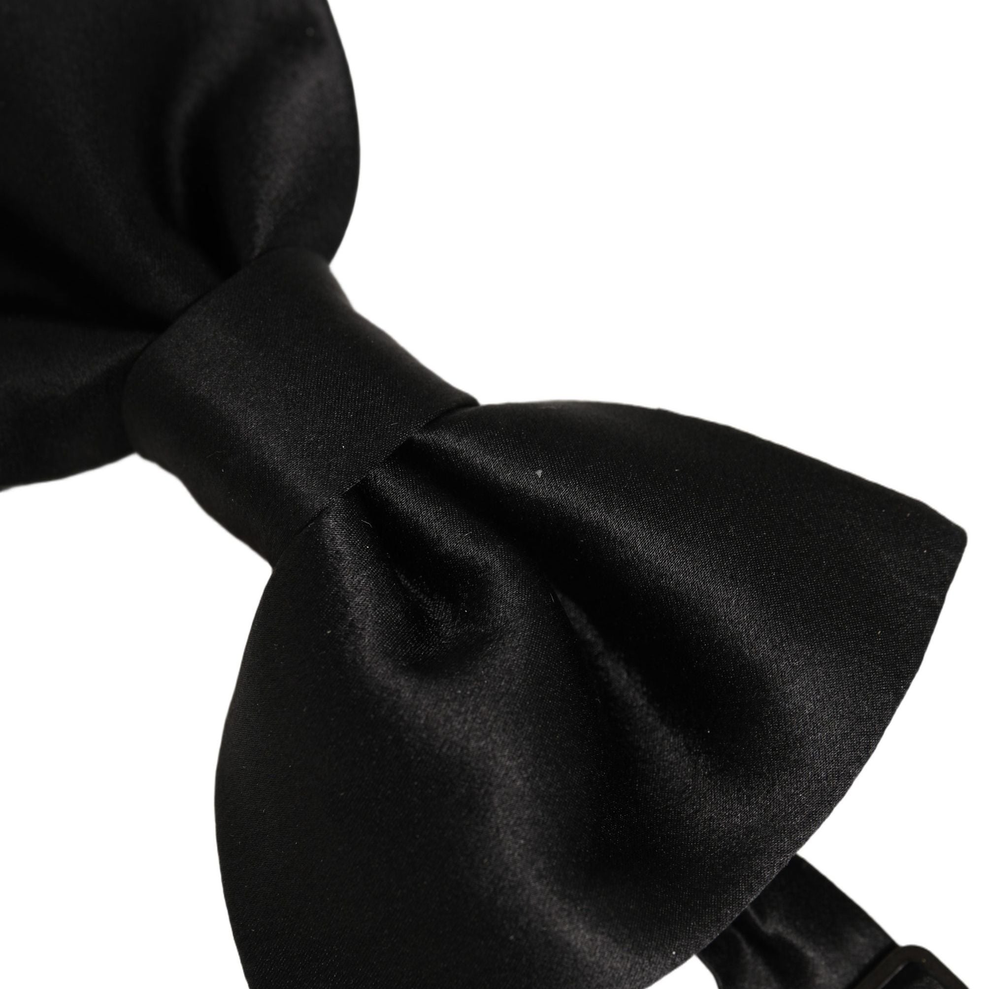 Dolce & Gabbana Men Black 100% Silk Adjustable Neck Papillon Bow Tie
