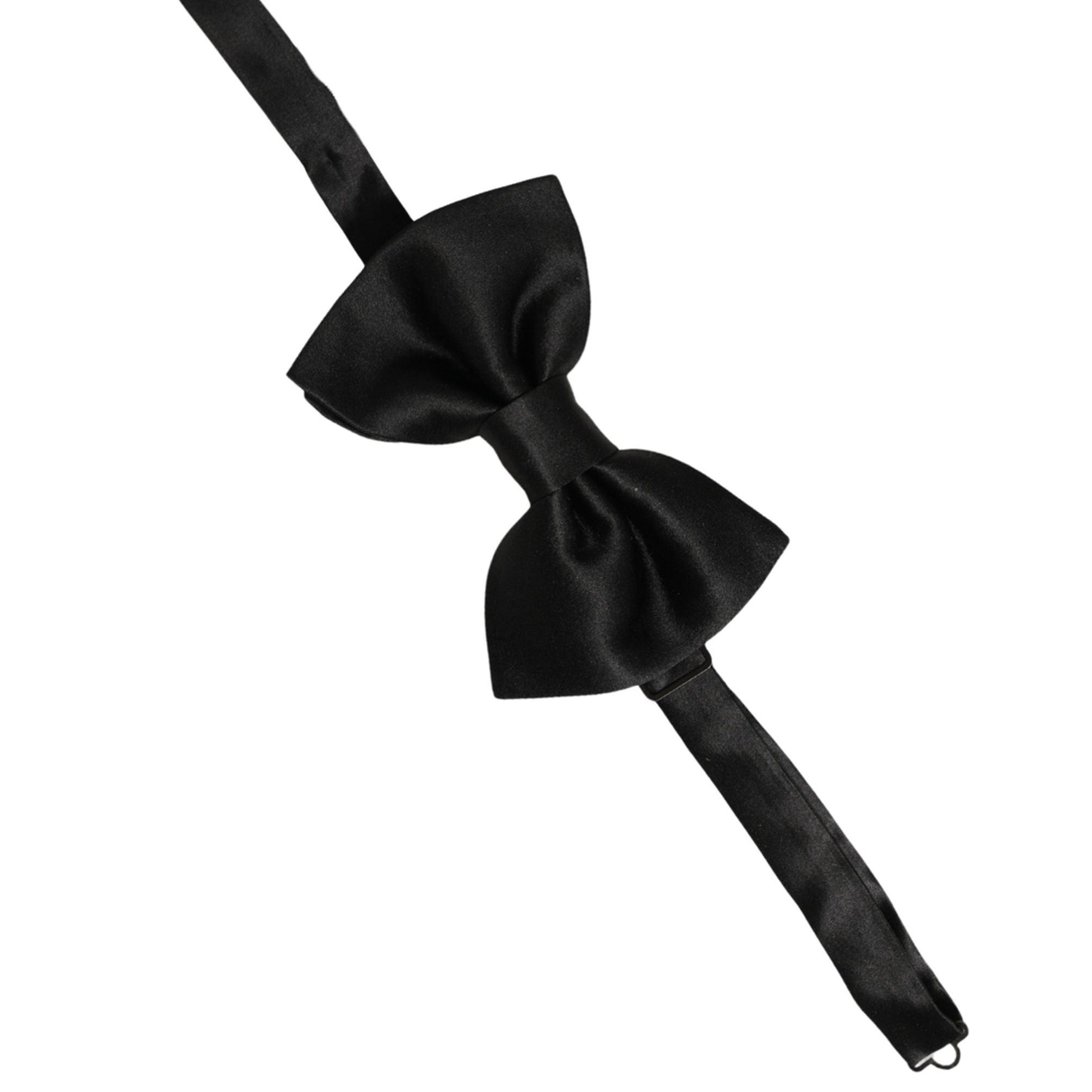 Dolce & Gabbana Men Black 100% Silk Adjustable Neck Papillon Bow Tie