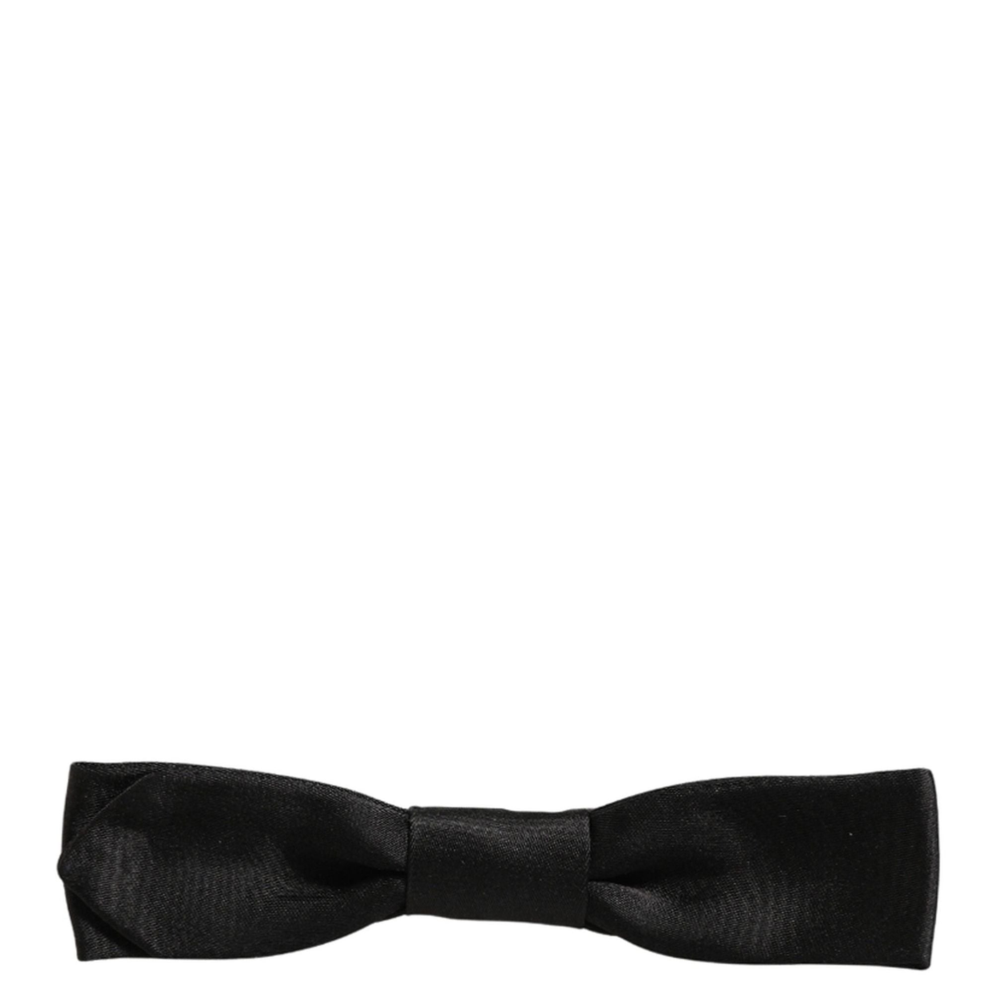 Dolce & Gabbana Men Black 100% SIlk Adjustable Neck Papillon Bow Tie