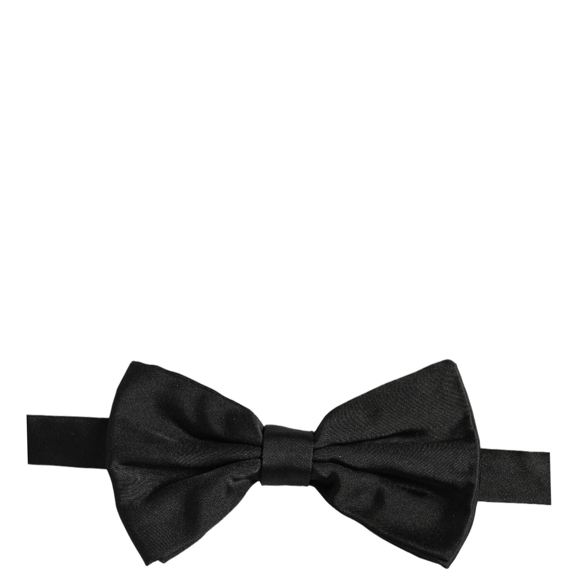 Dolce & Gabbana Men Black 100% Silk Adjustable Neck Papillon Bow Tie