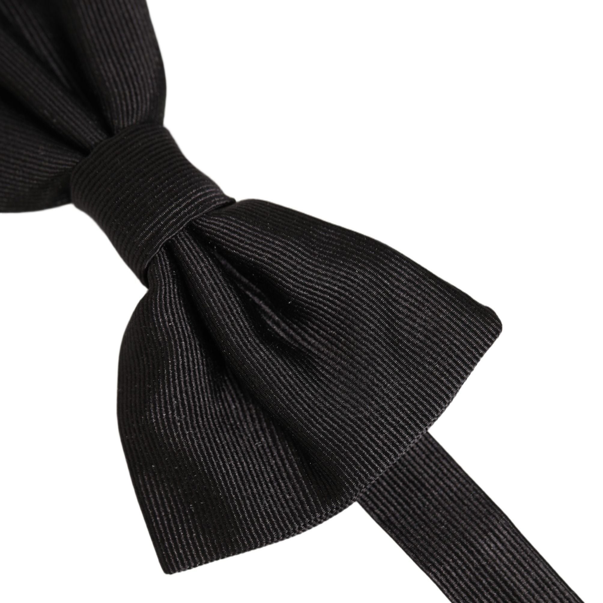 Dolce & Gabbana Men Black 100% Silk Adjustable Neck Papillon Bow Tie