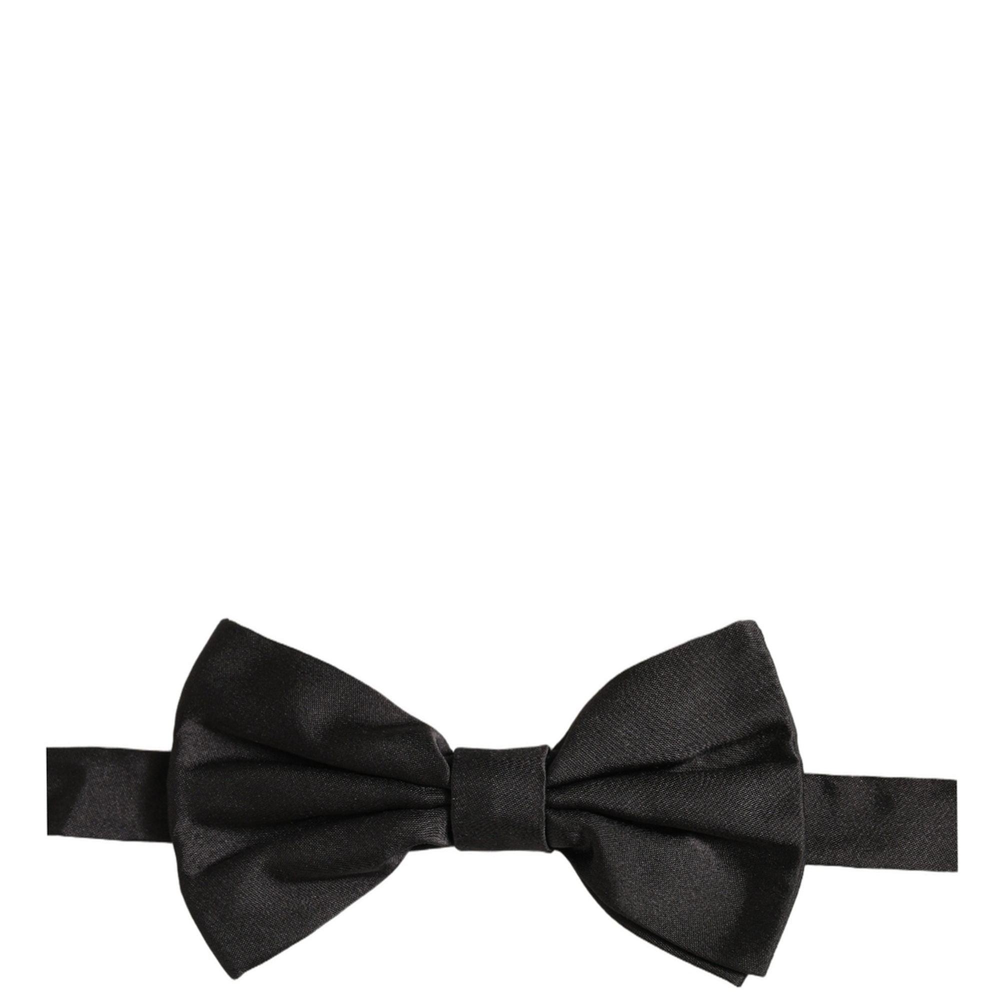 Dolce & Gabbana Men Black 100% Silk Adjustable Neck Papillon Bow Tie