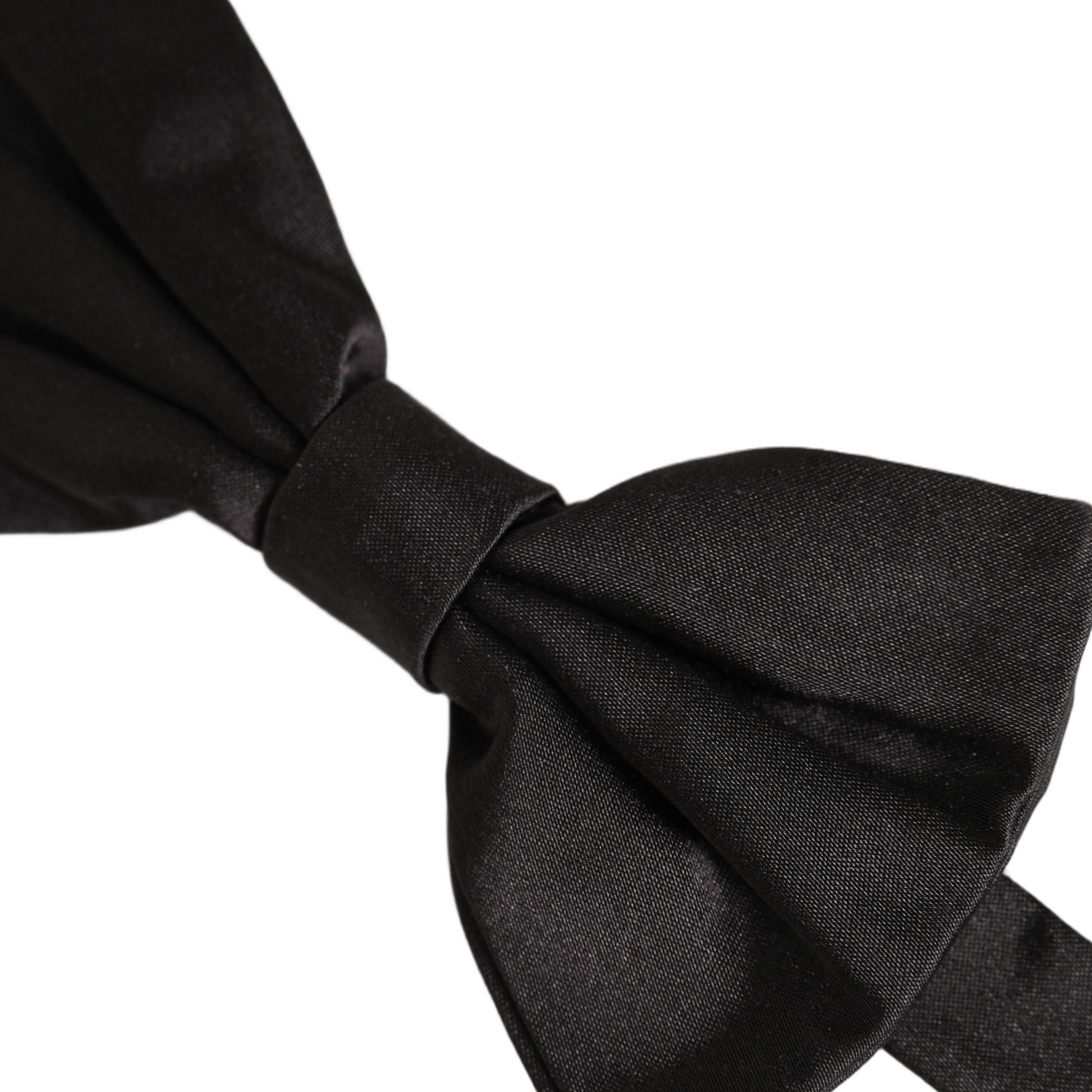 Dolce & Gabbana Men Black 100% Silk Adjustable Neck Papillon Bow Tie
