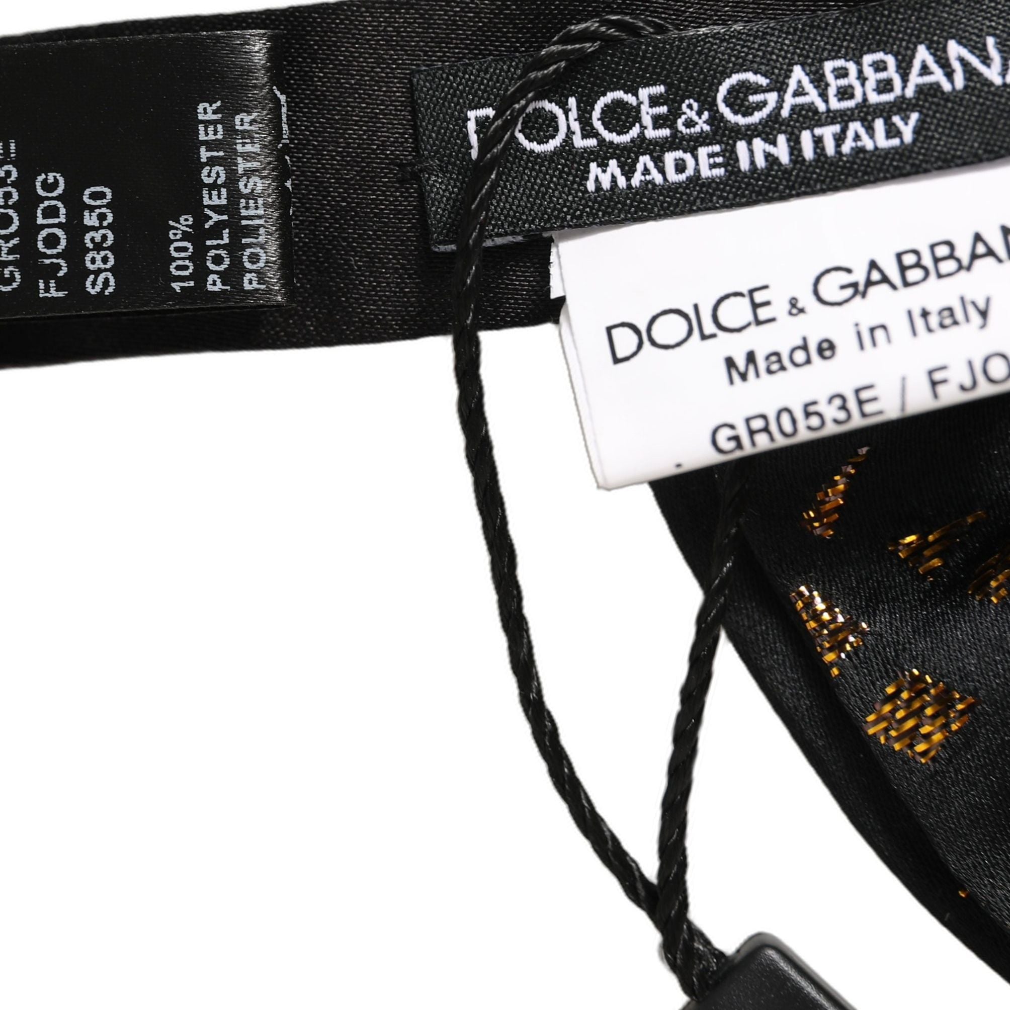 Dolce & Gabbana Black Gold Speckle Pattern Adjustable Neck Papillon Bow Tie