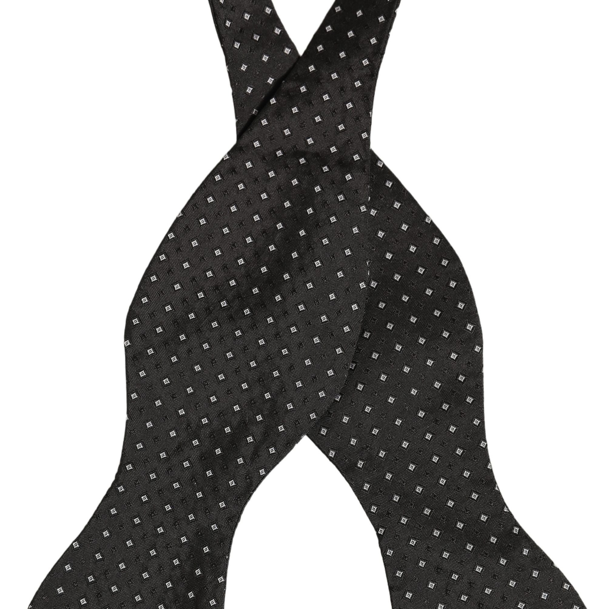 Dolce & Gabbana Black White Polka Dot Adjustable Neck Papillon Bow Tie