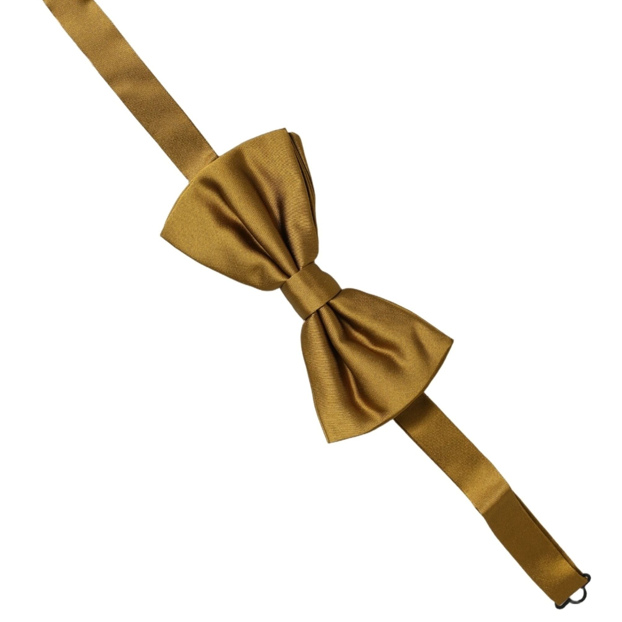 Dolce & Gabbana Men Mustard 100% Silk Adjustable Neck Papillon Bow Tie