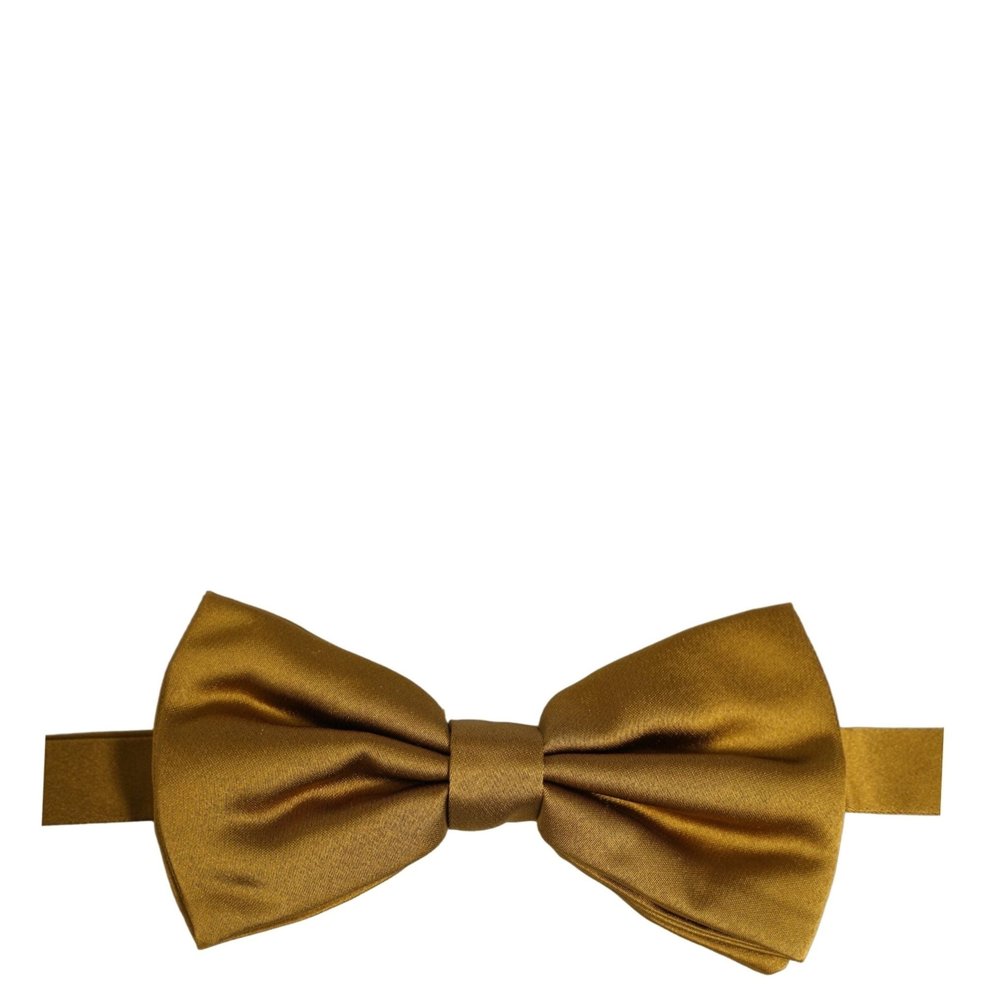 Dolce & Gabbana Men Mustard 100% Silk Adjustable Neck Papillon Bow Tie