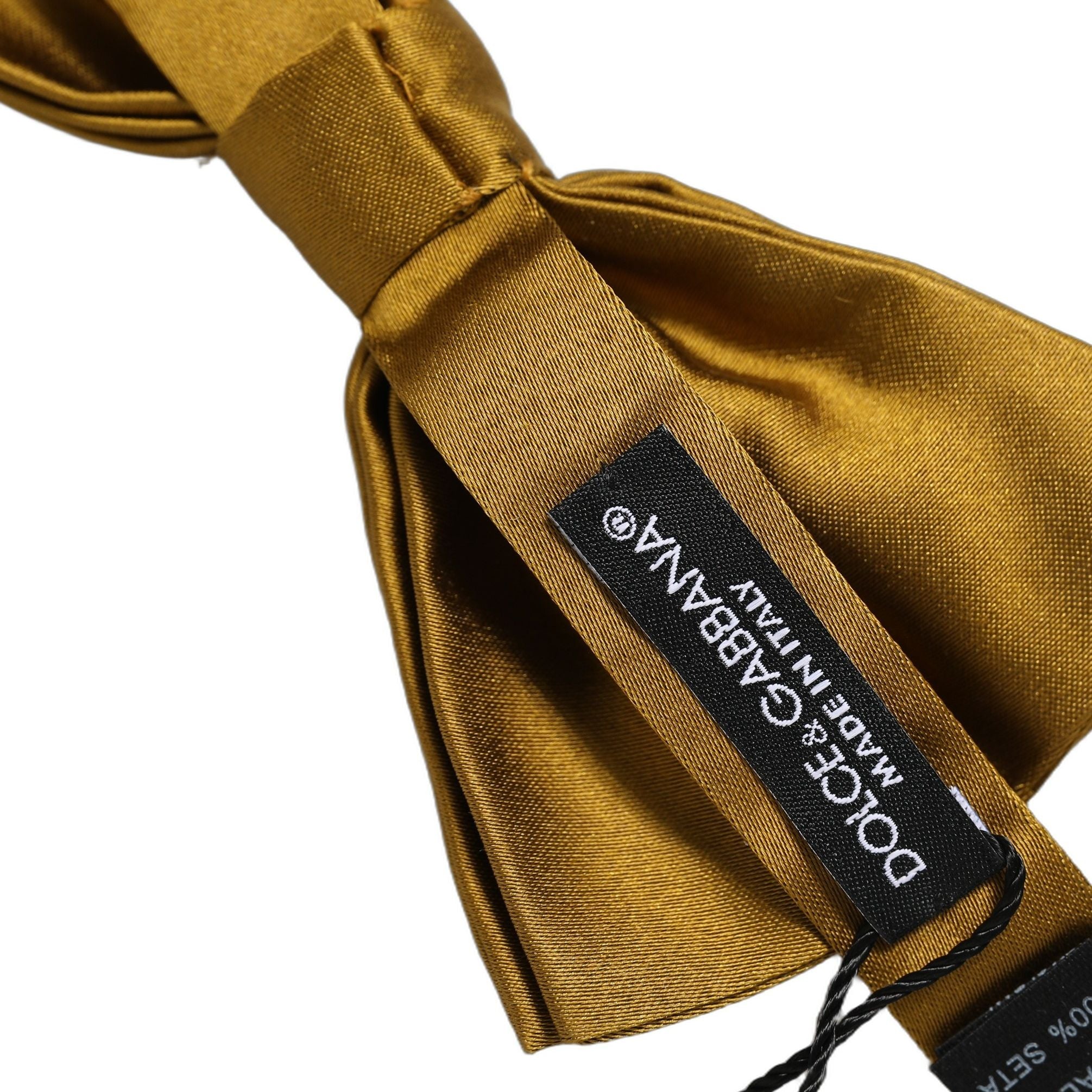 Dolce & Gabbana Men Mustard 100% Silk Adjustable Neck Papillon Bow Tie