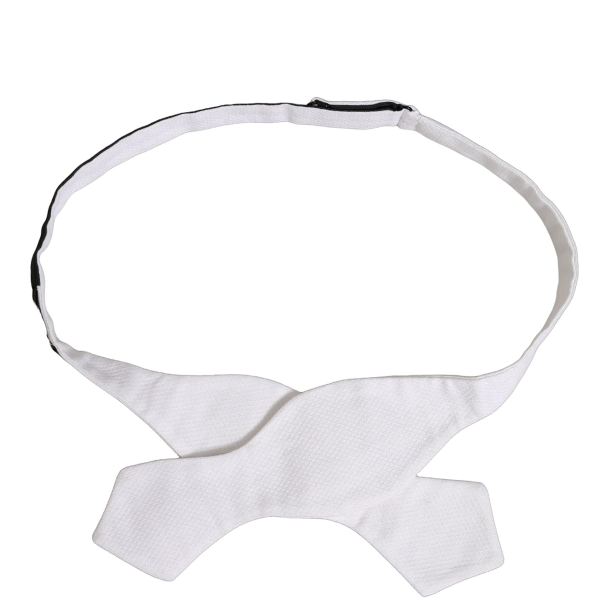 Dolce & Gabbana Men White 100% Silk Adjustable Neck Papillon Bow Tie