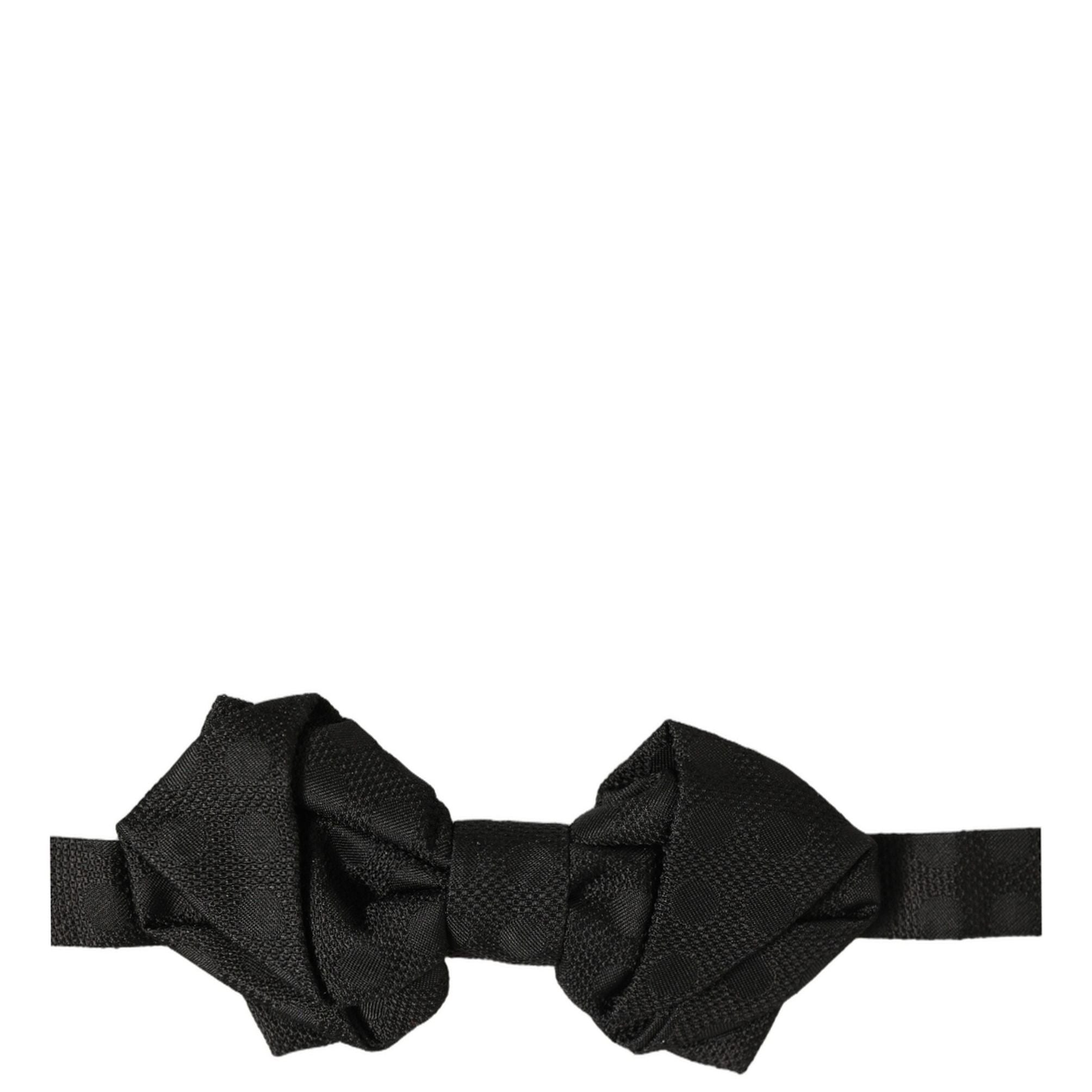 Dolce & Gabbana Men Black 100% Silk Adjustable Neck Papillon Bow Tie