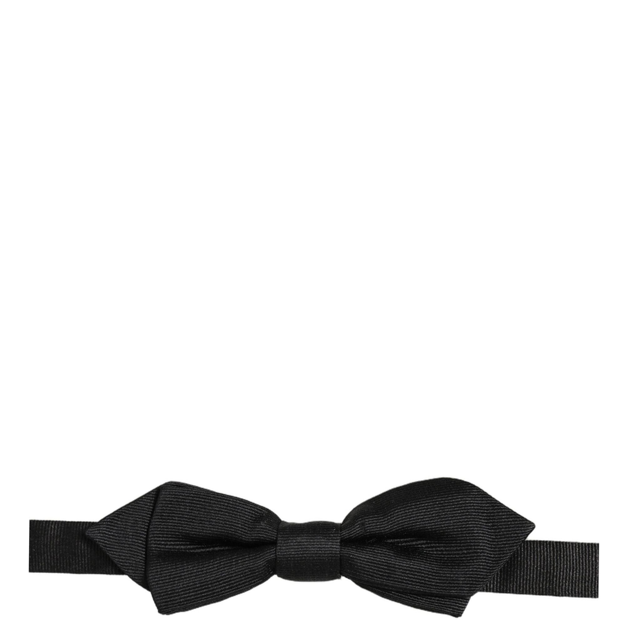 Dolce & Gabbana Men Black 100% Silk Adjustable Neck Papillon Bow Tie