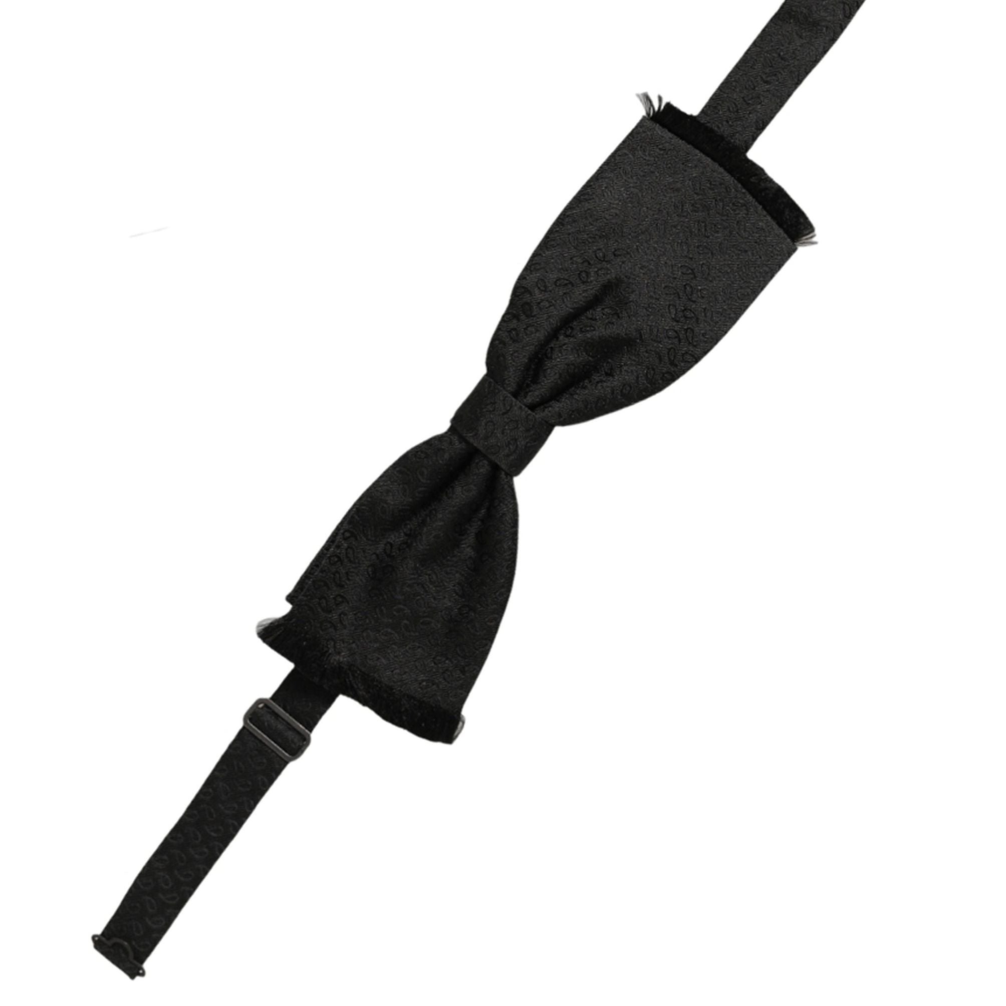 Dolce & Gabbana Men Black 100% SIlk Adjustable Neck Papillon Bow Tie