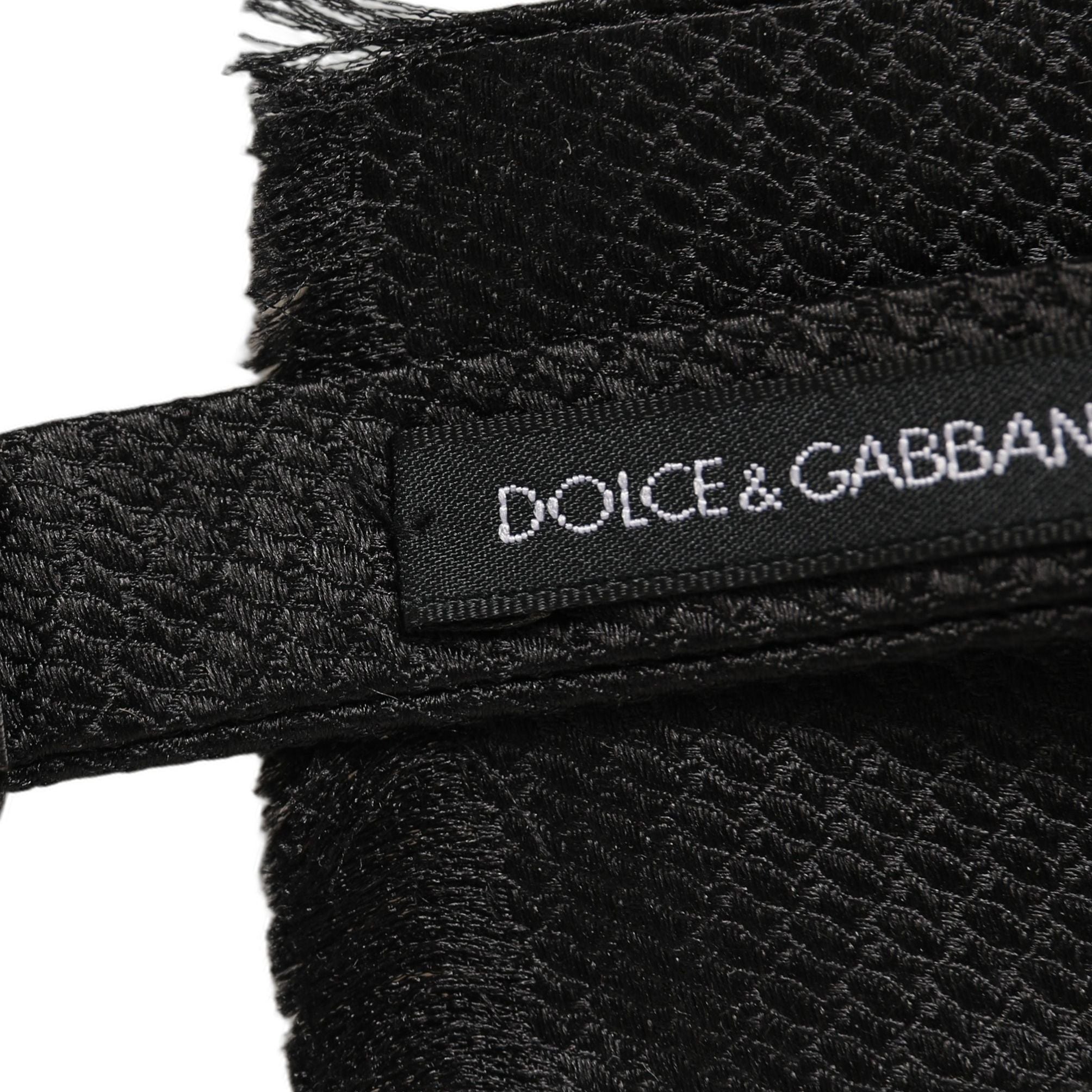 Dolce & Gabbana Men Black 100% SIlk Adjustable Neck Papillon Bow Tie