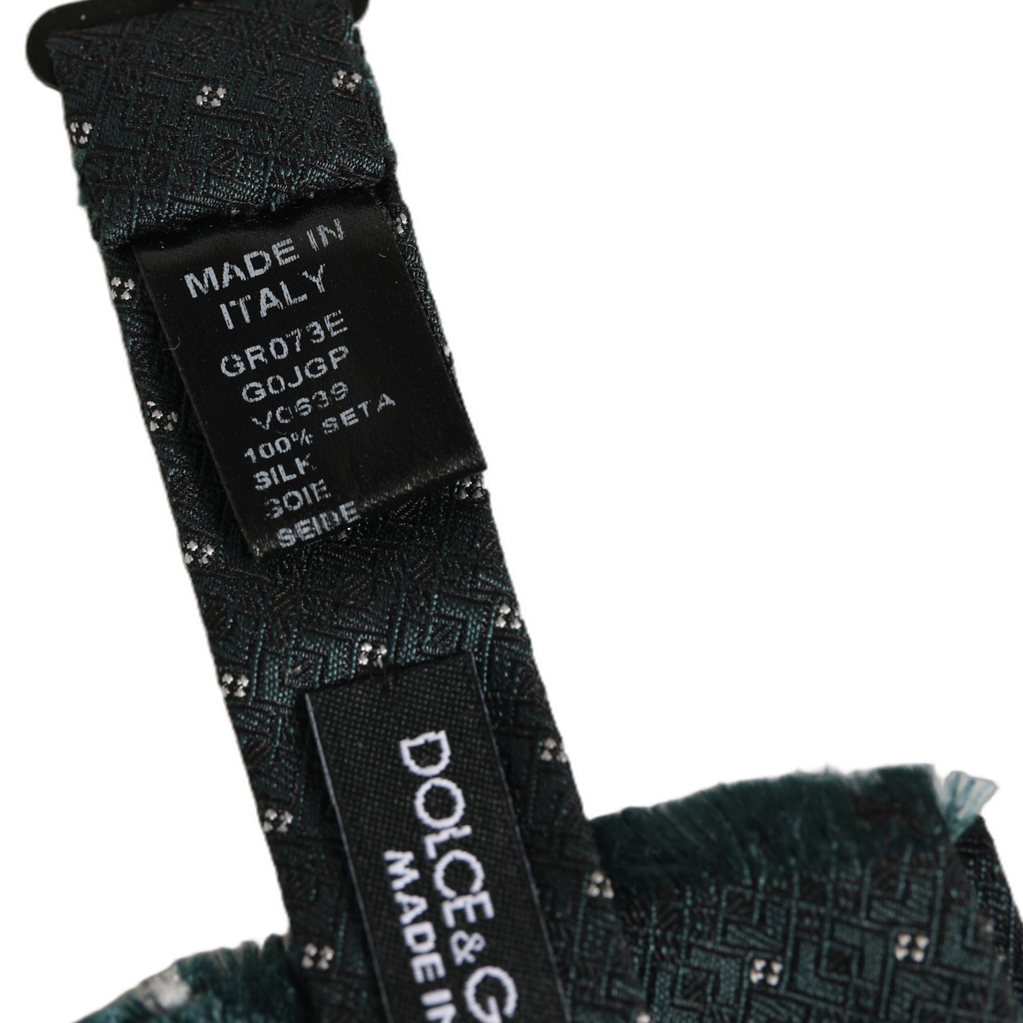 Dolce & Gabbana Men Green Patterned Adjustable Neck Papillon Bow Tie
