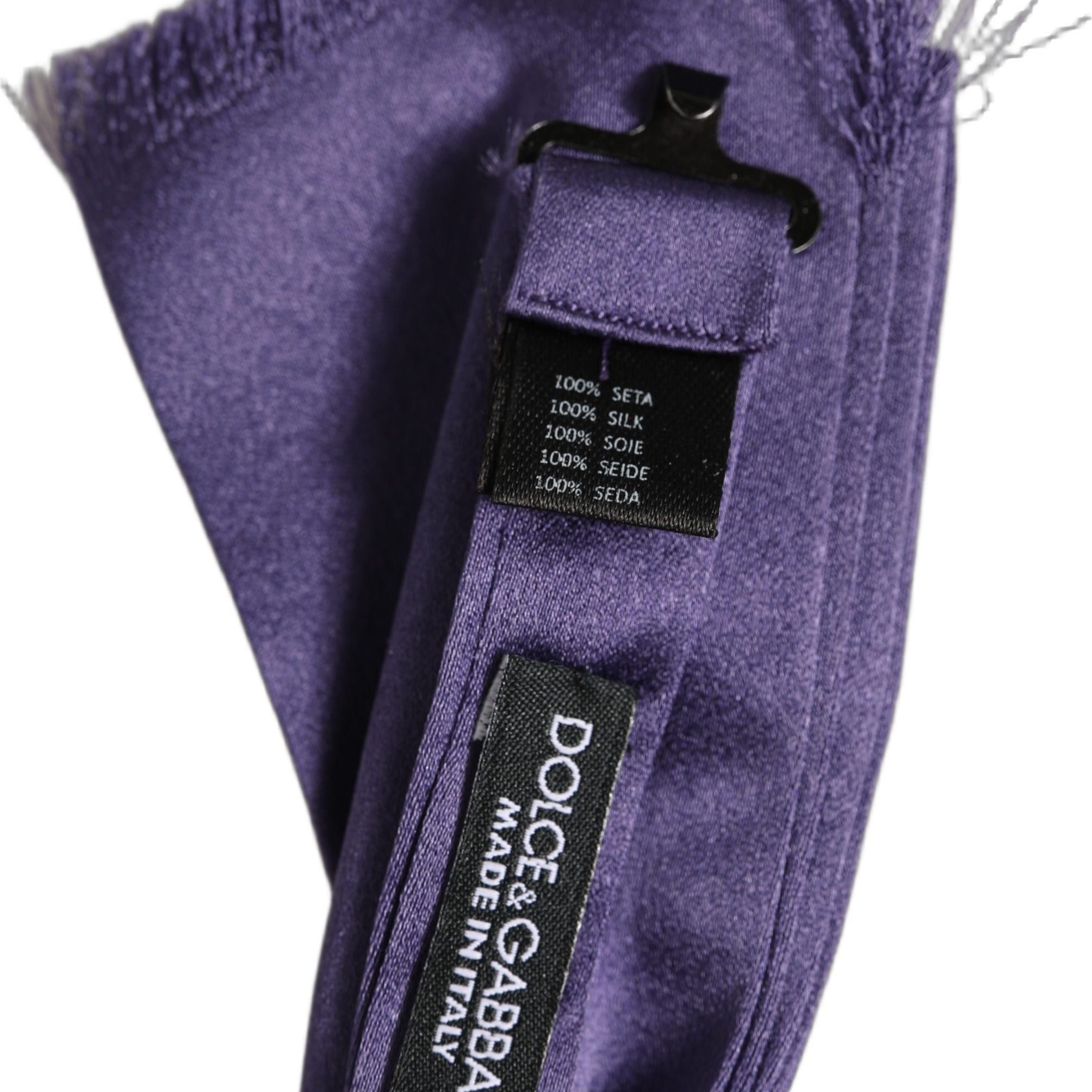 Dolce & Gabbana Men Purple 100% Silk Adjustable Neck Papillon Bow Tie