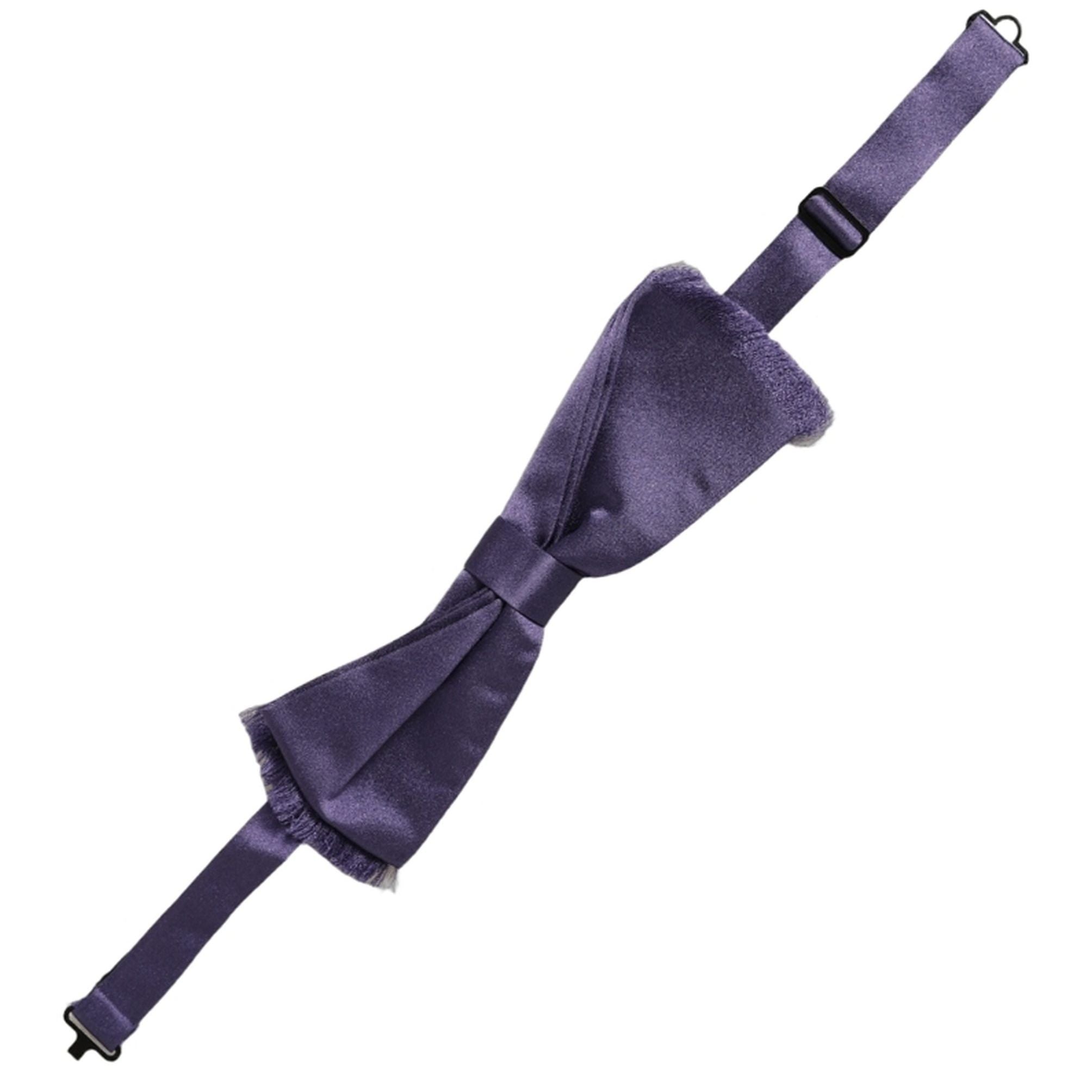 Dolce & Gabbana Men Purple 100% Silk Adjustable Neck Papillon Bow Tie