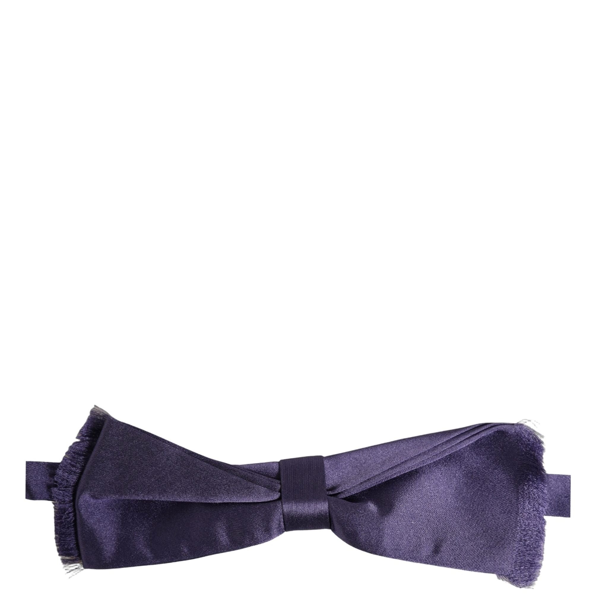Dolce & Gabbana Men Purple 100% Silk Adjustable Neck Papillon Bow Tie