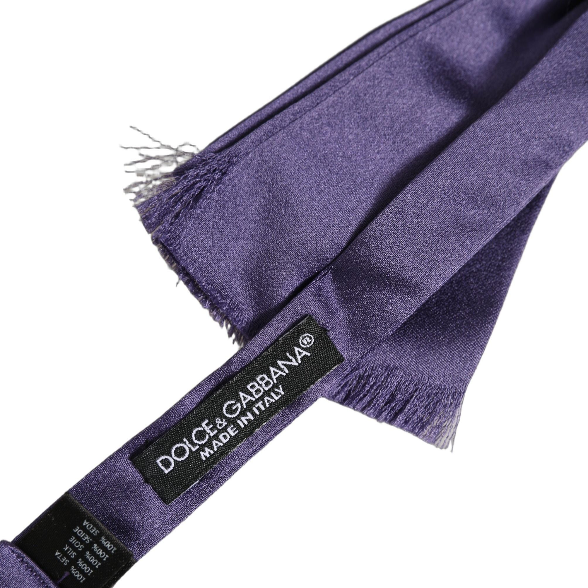 Dolce & Gabbana Men Purple 100% Silk Adjustable Neck Papillon Bow Tie