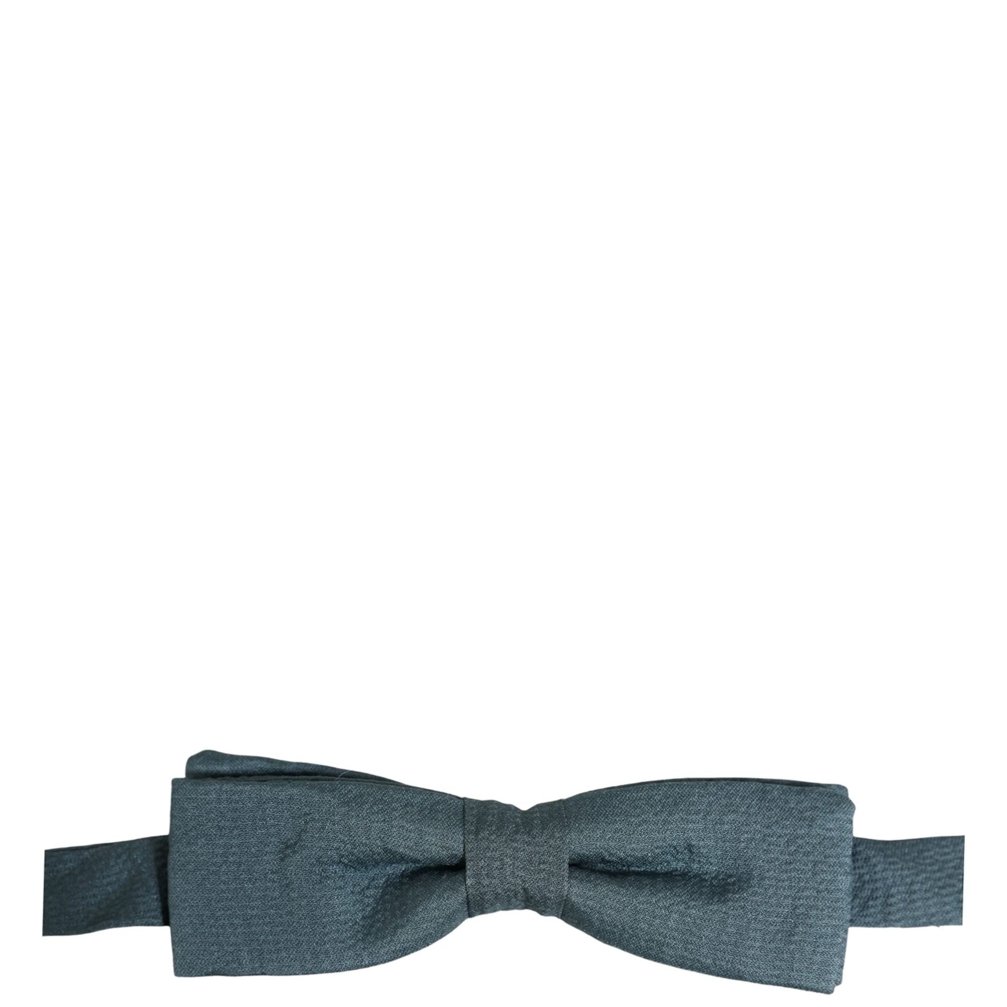 Dolce & Gabbana Men Steel Blue 100% Silk Adjustable Neck Papillon Bow Tie