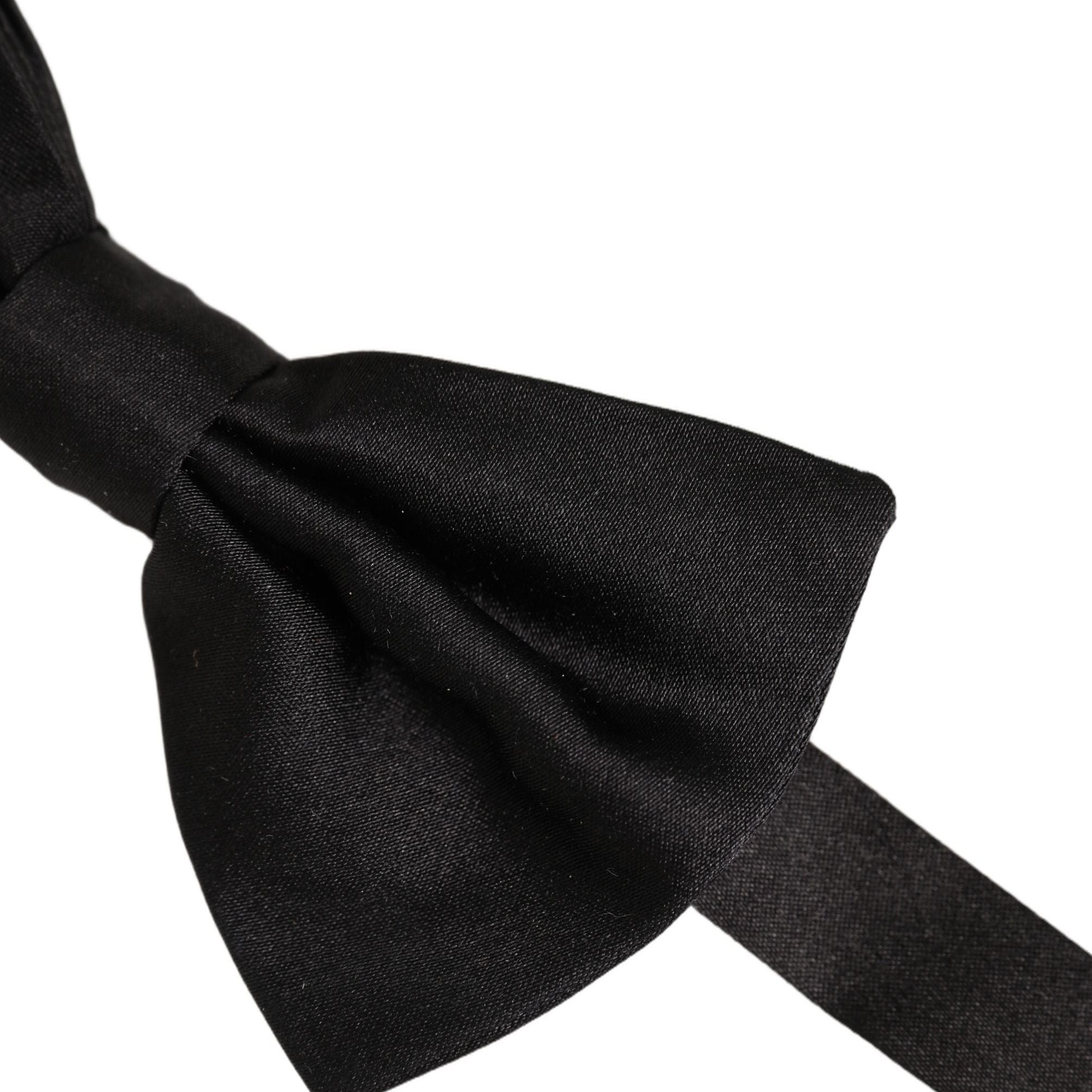 Dolce & Gabbana Men Black 100% Silk Adjustable Neck Papillon Bow Tie