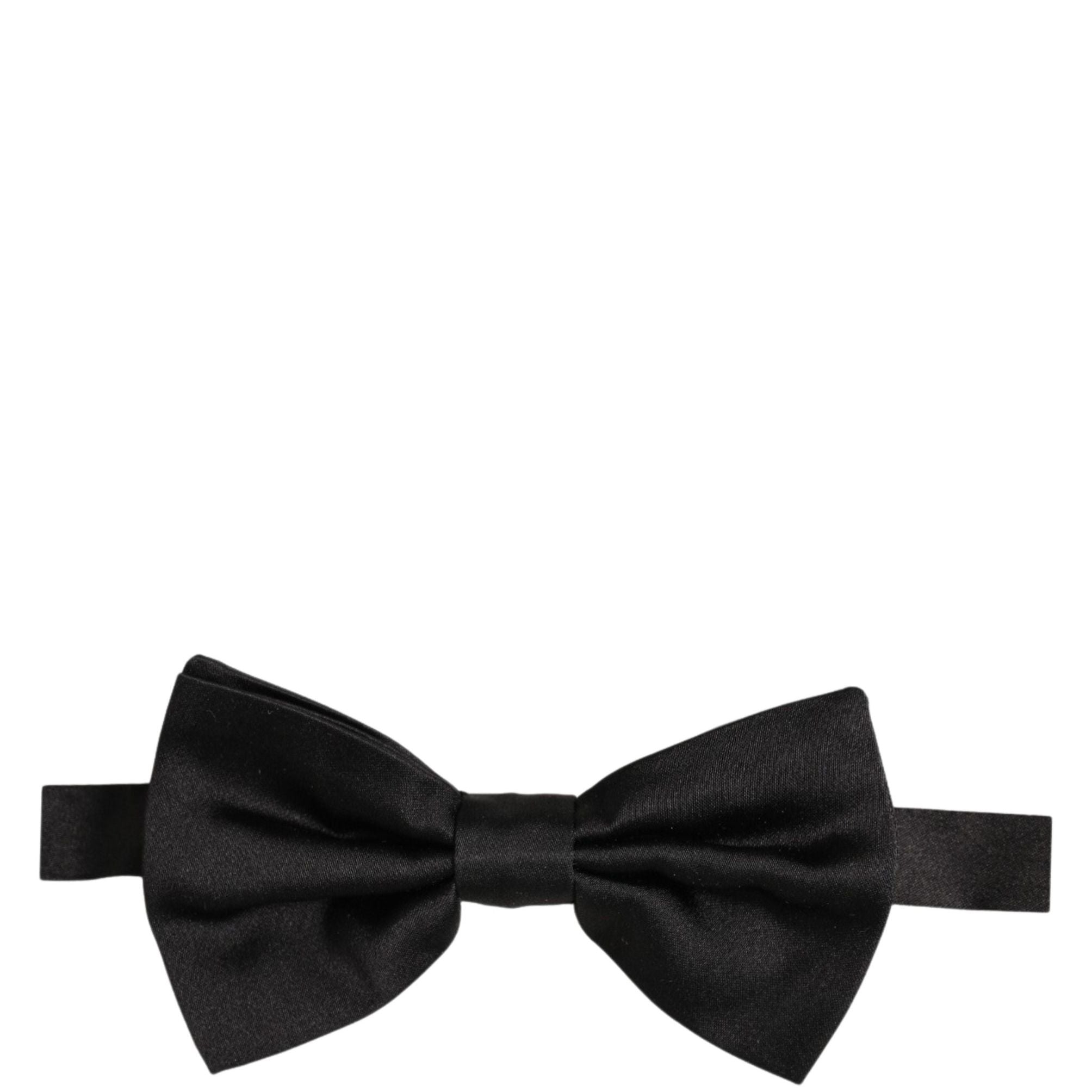 Dolce & Gabbana Men Black 100% Silk Adjustable Neck Papillon Bow Tie
