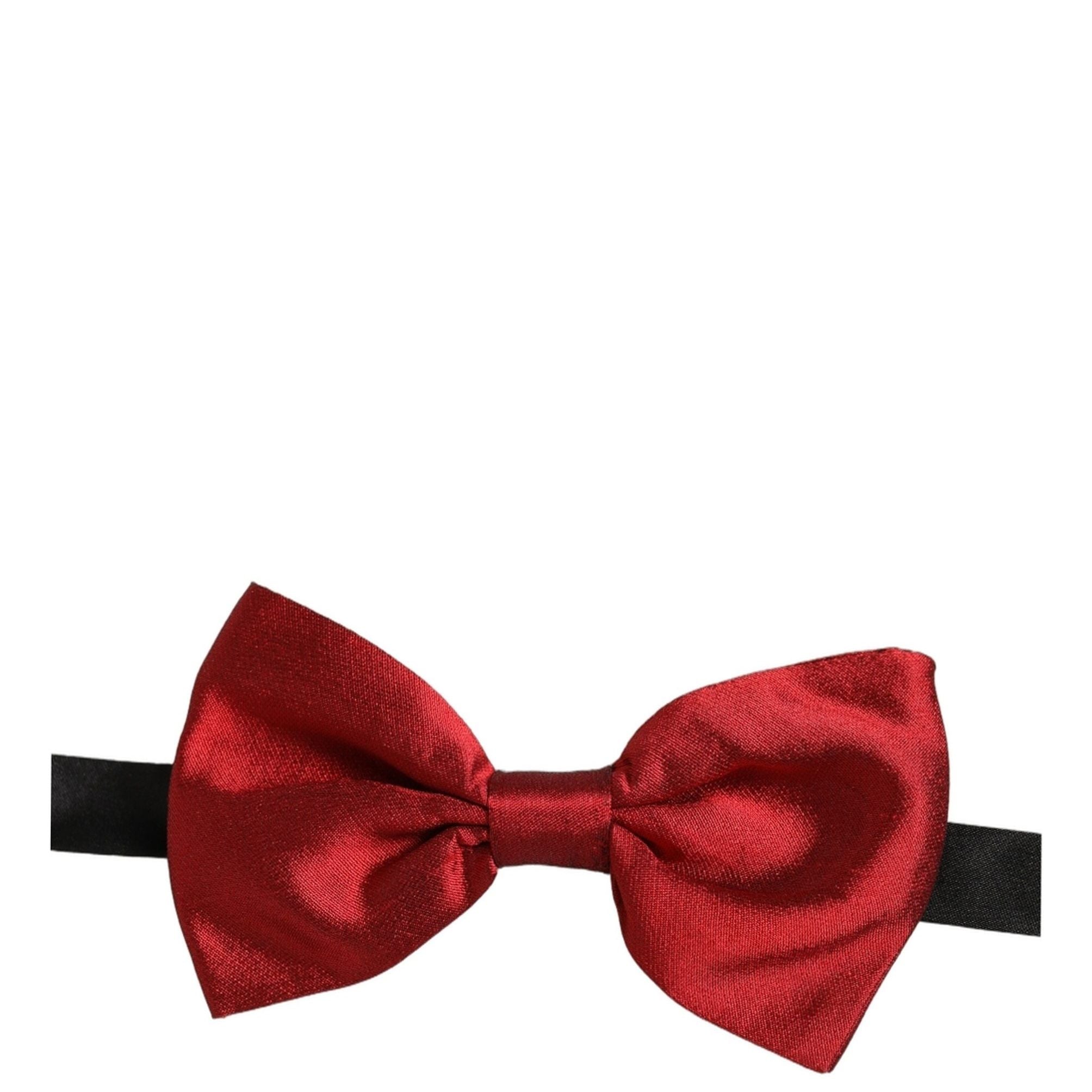 Dolce & Gabbana Men Black Red Silk Adjustable Neck Papillon Bow Tie