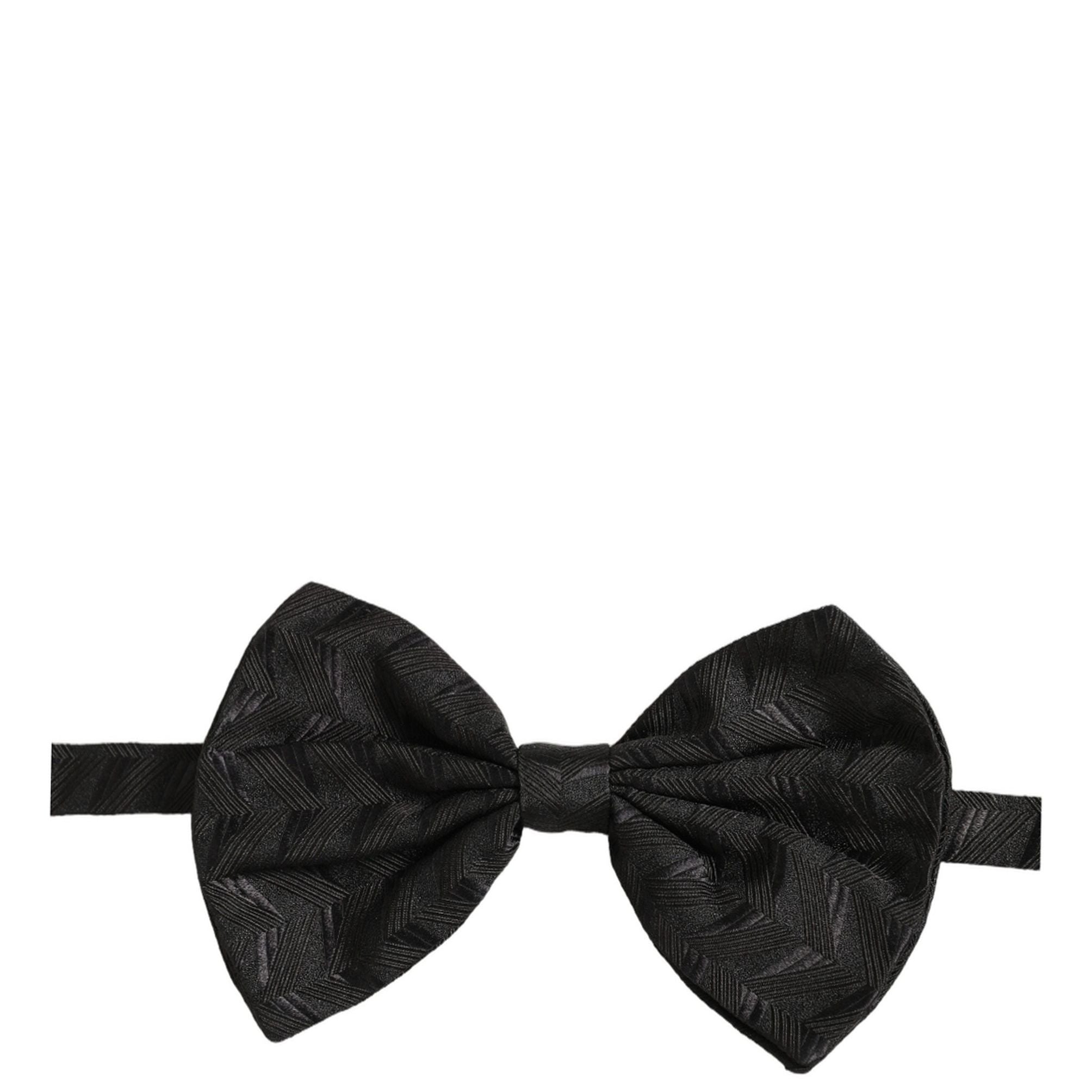 Dolce & Gabbana Men Black Patterned Adjustable Neck Papillon Bow Tie