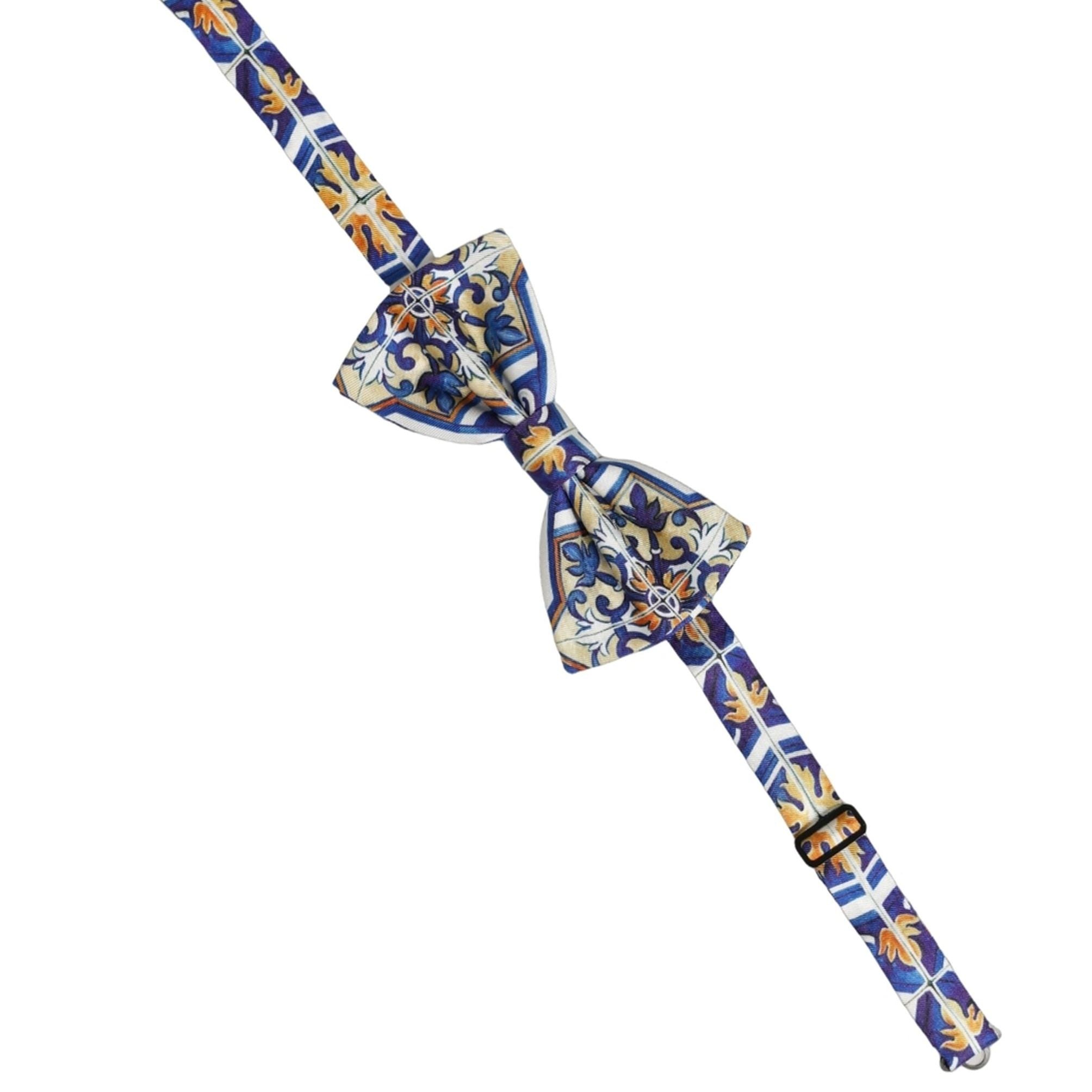 Dolce & Gabbana Men Multicolor Majolica Adjustable Neck Papillon Bow Tie