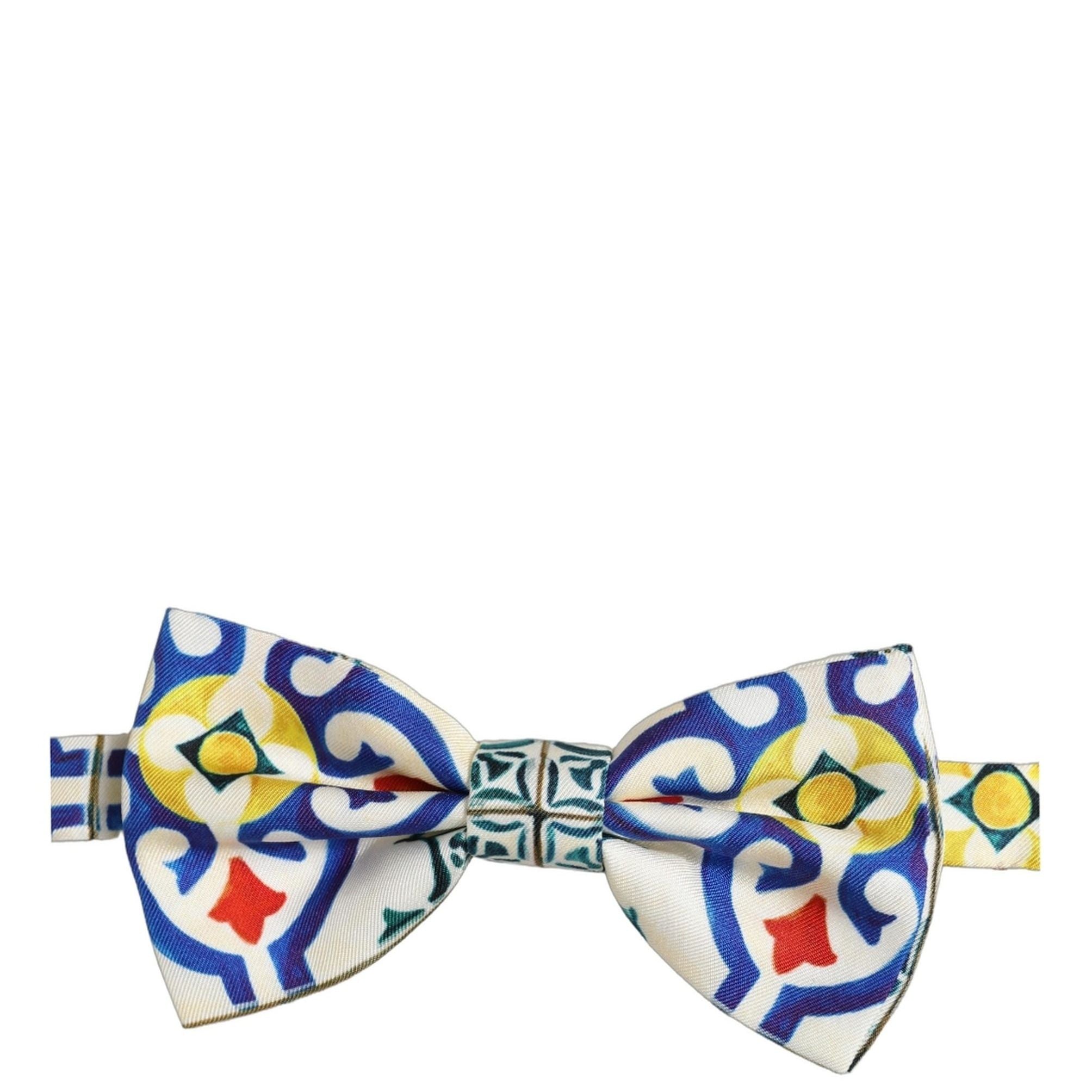 Dolce & Gabbana Men Multicolor Majolica Adjustable Neck Papillon Bow Tie