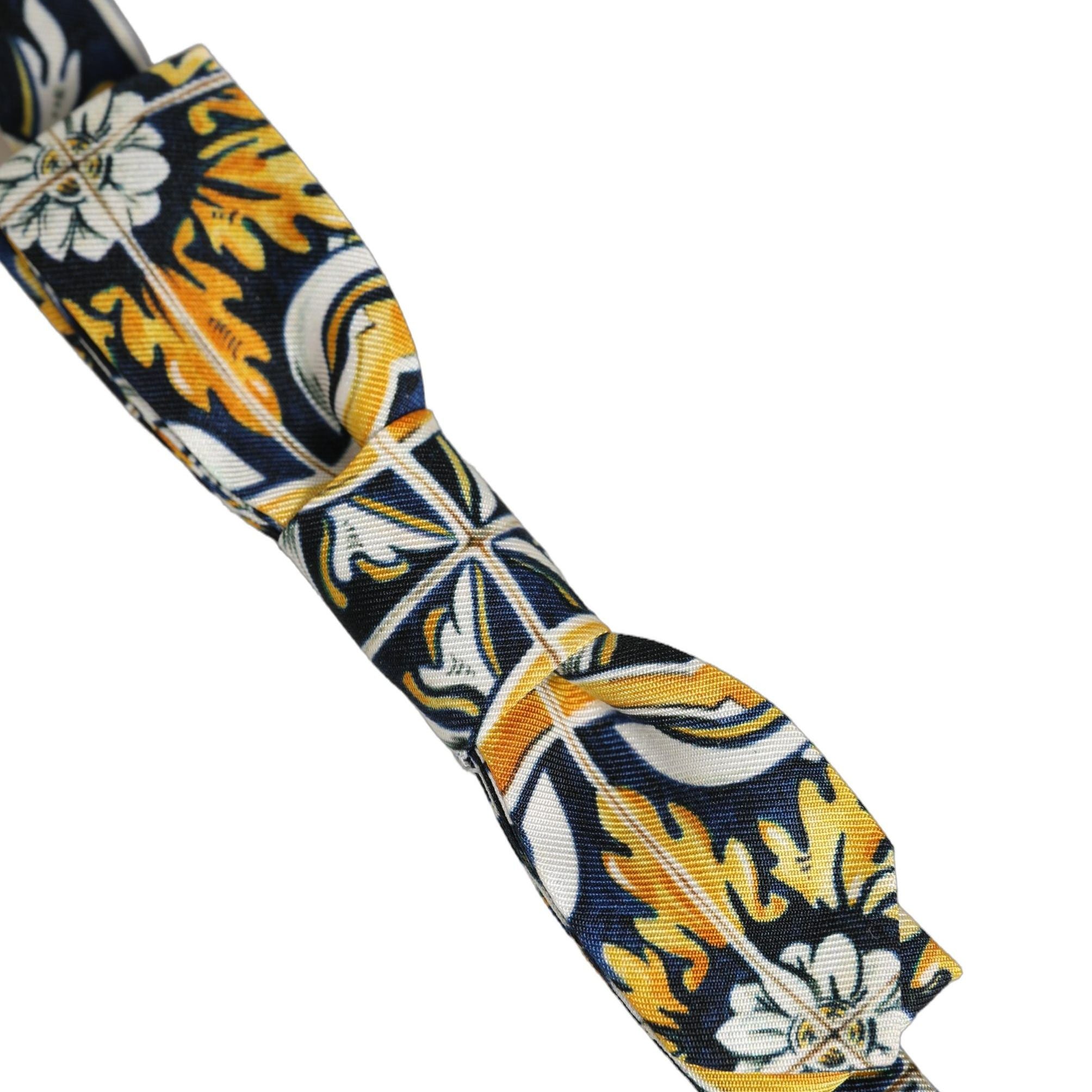 Dolce & Gabbana Multicolor Damask Style Adjustable Neck Papillon Bow Tie