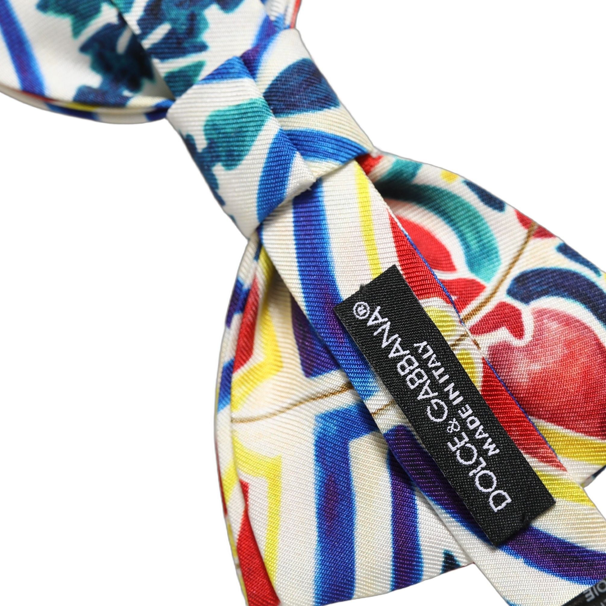 Dolce & Gabbana Men Multicolor Majolica Adjustable Neck Papillon Bow Tie