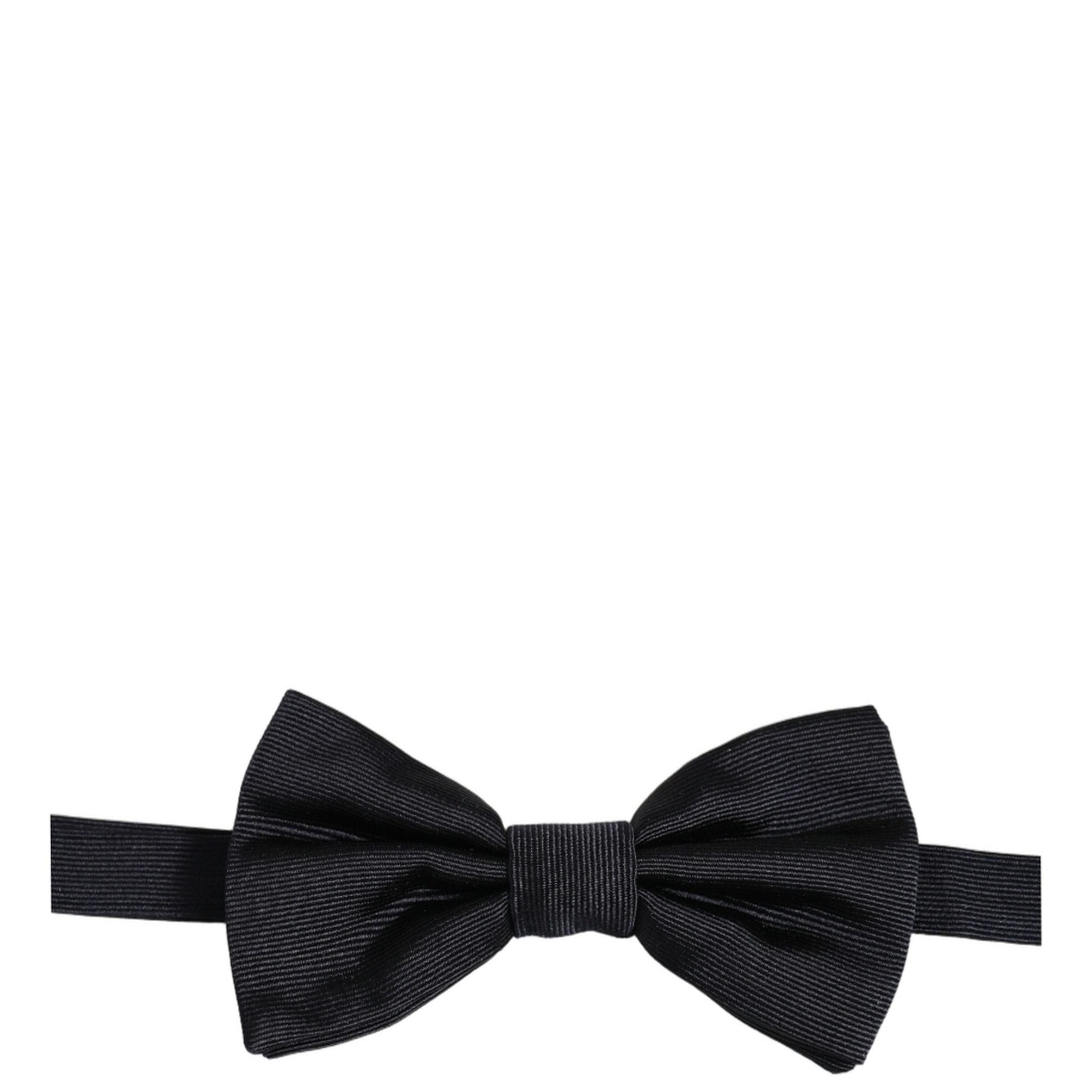 Dolce & Gabbana Men Black 100% Silk Adjustable Neck Papillon Bow Tie