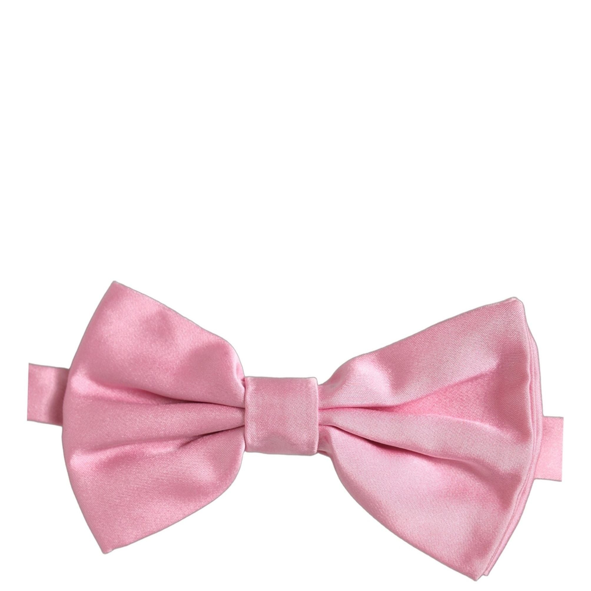 Dolce & Gabbana Men Pink 100% Silk Adjustable Neck Papillon Bow Tie