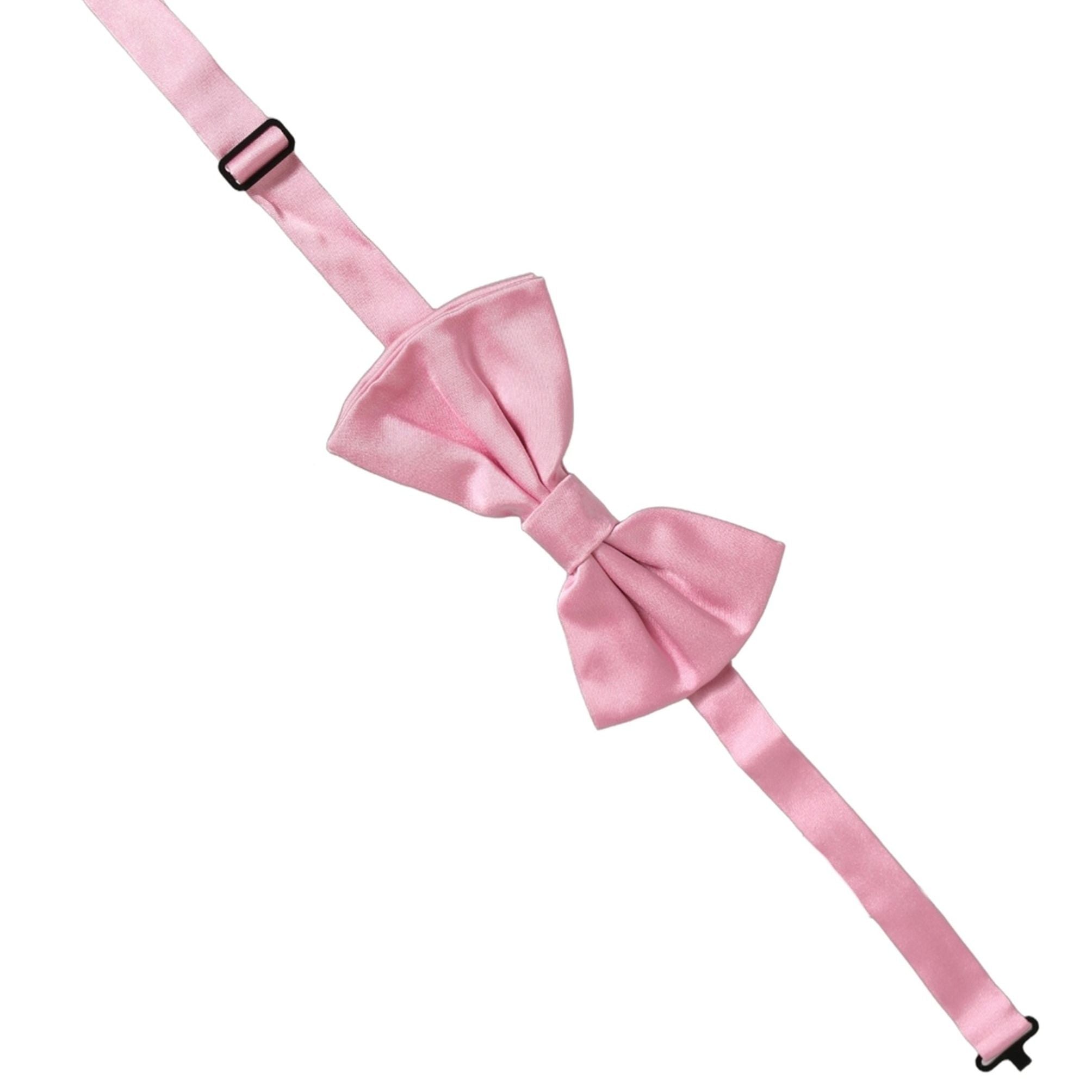 Dolce & Gabbana Men Pink 100% Silk Adjustable Neck Papillon Bow Tie