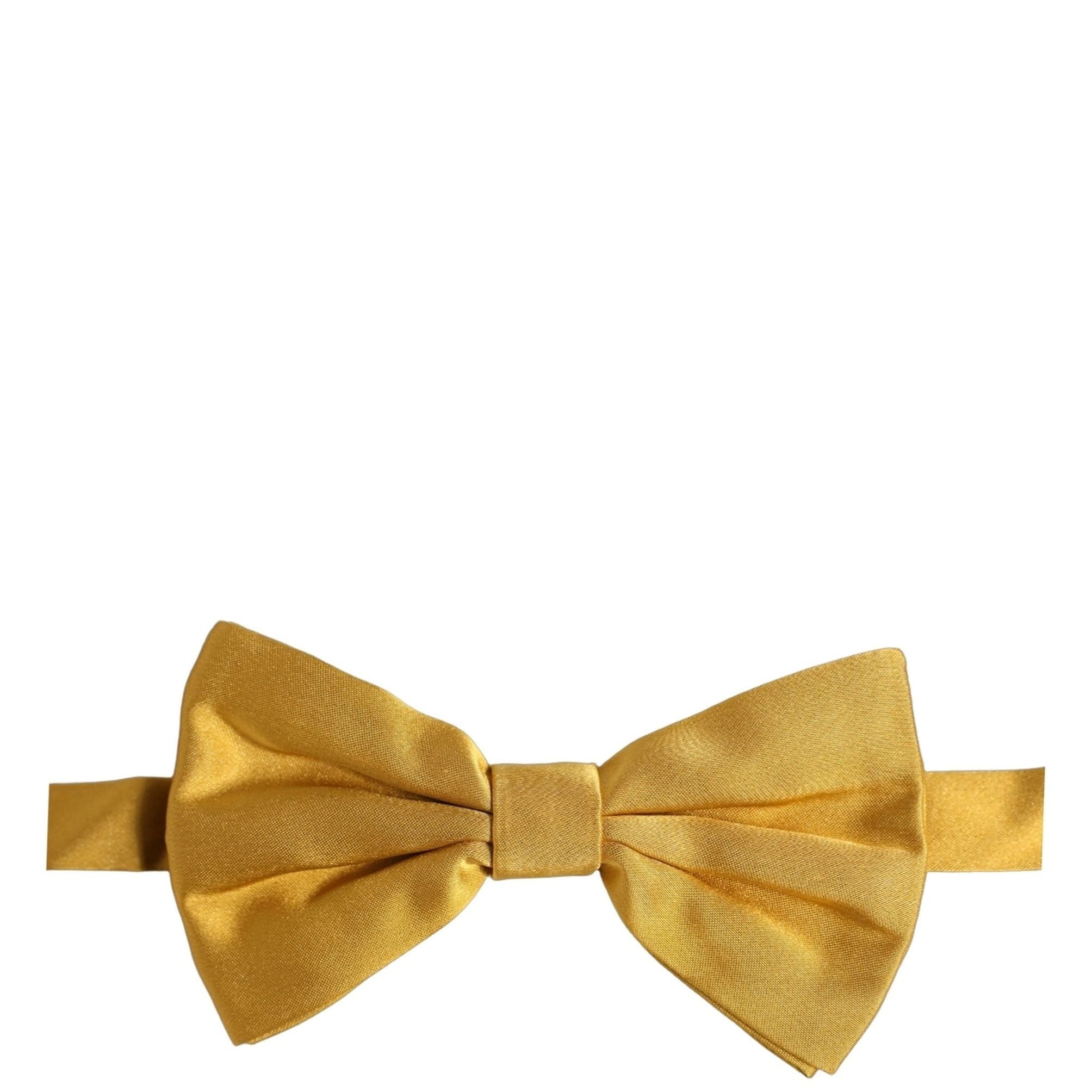 Dolce & Gabbana Men Yellow 100% Silk Adjustable Neck Papillon Bow Tie