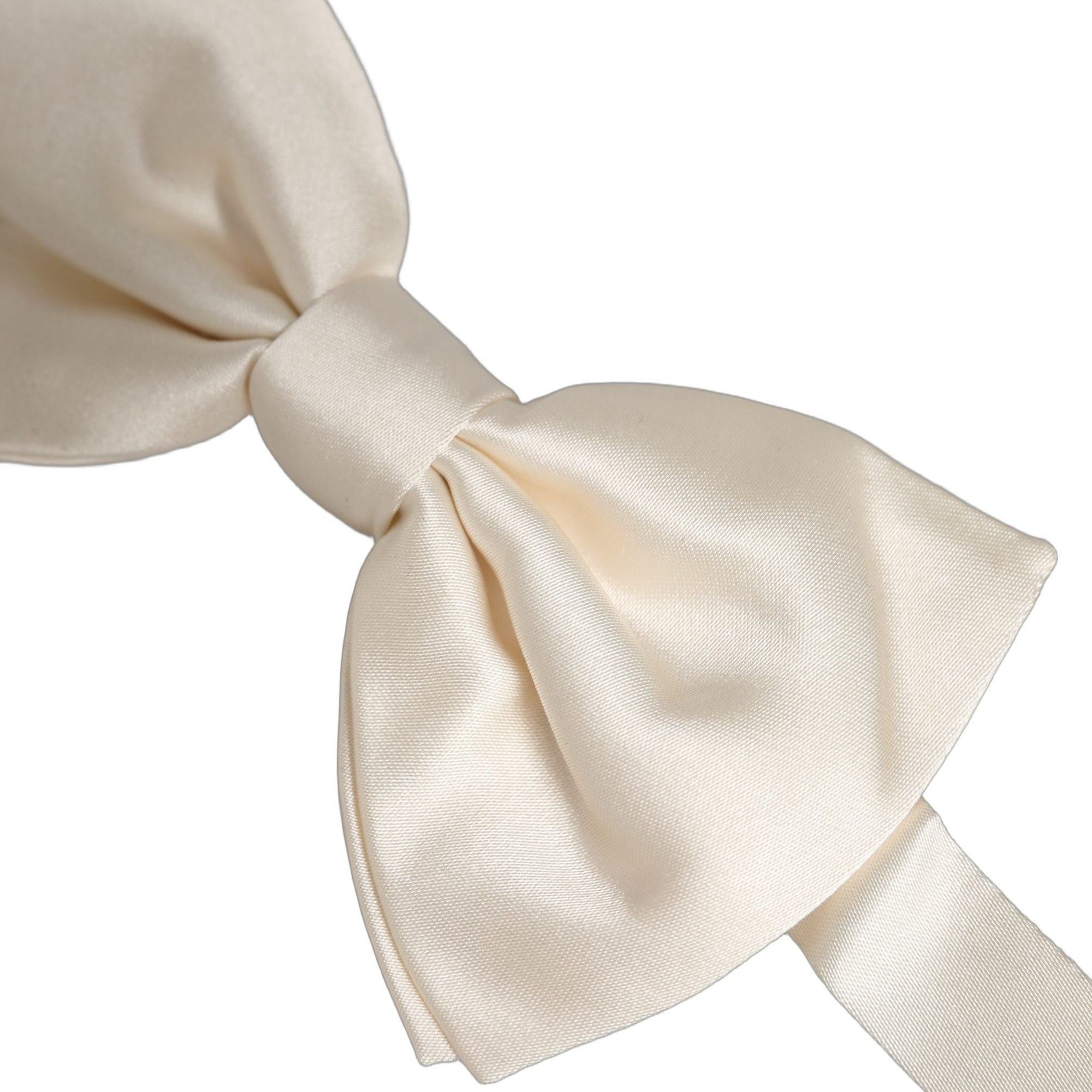Dolce & Gabbana Men White 100% Silk Adjustable Neck Papillon Bow Tie