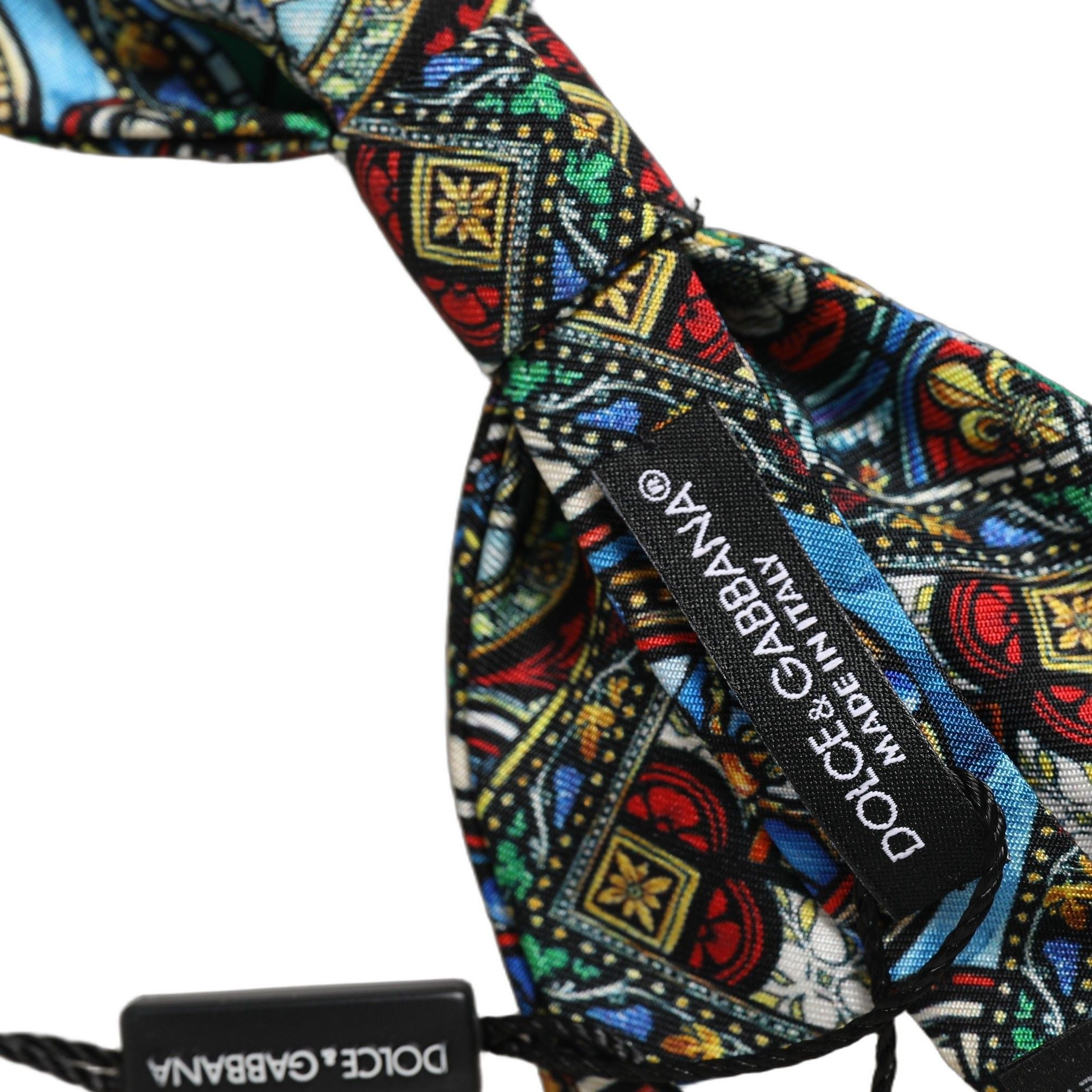 Dolce & Gabbana Men Multicolor Sicilian Adjustable Neck Papillon Bow Tie