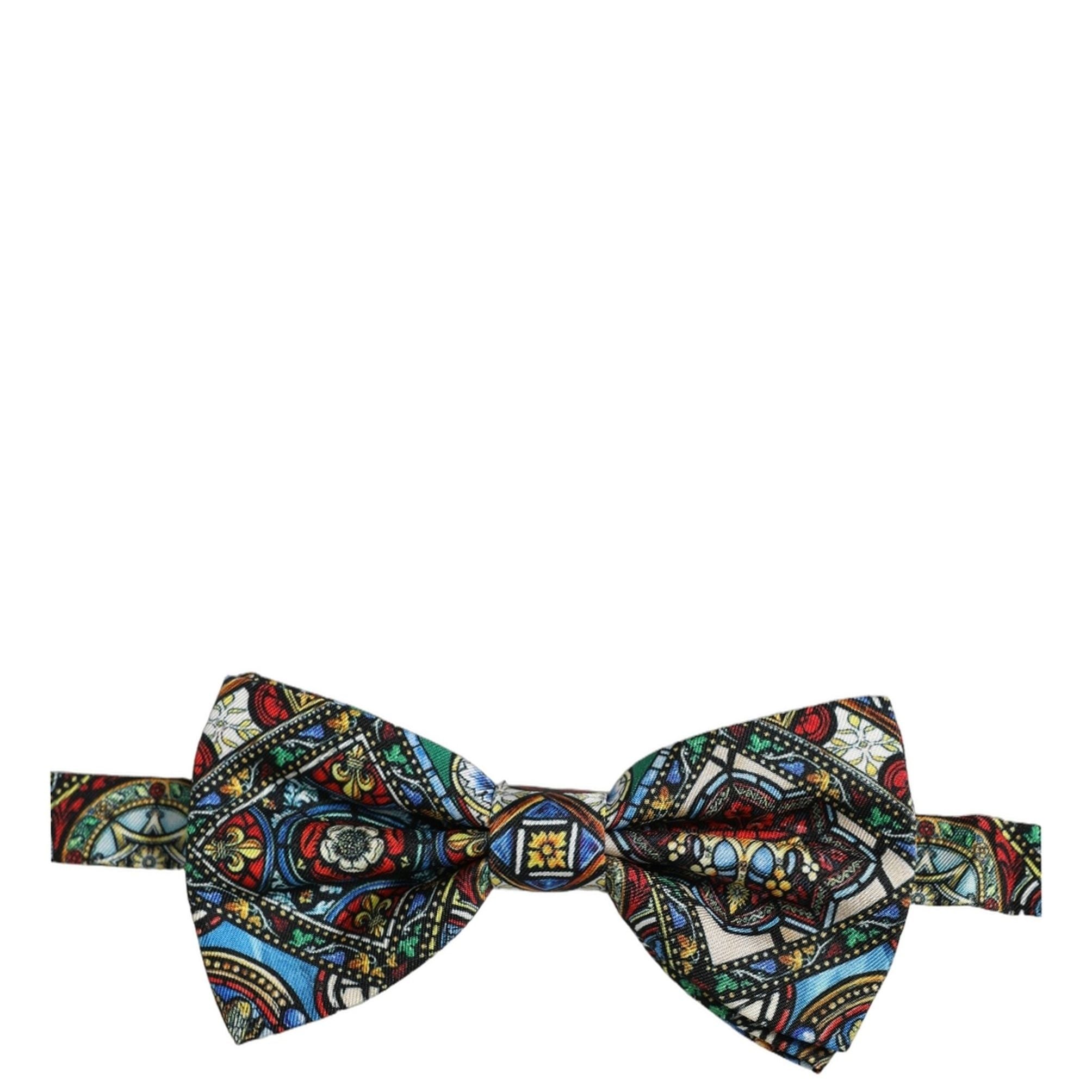 Dolce & Gabbana Men Multicolor Sicilian Adjustable Neck Papillon Bow Tie