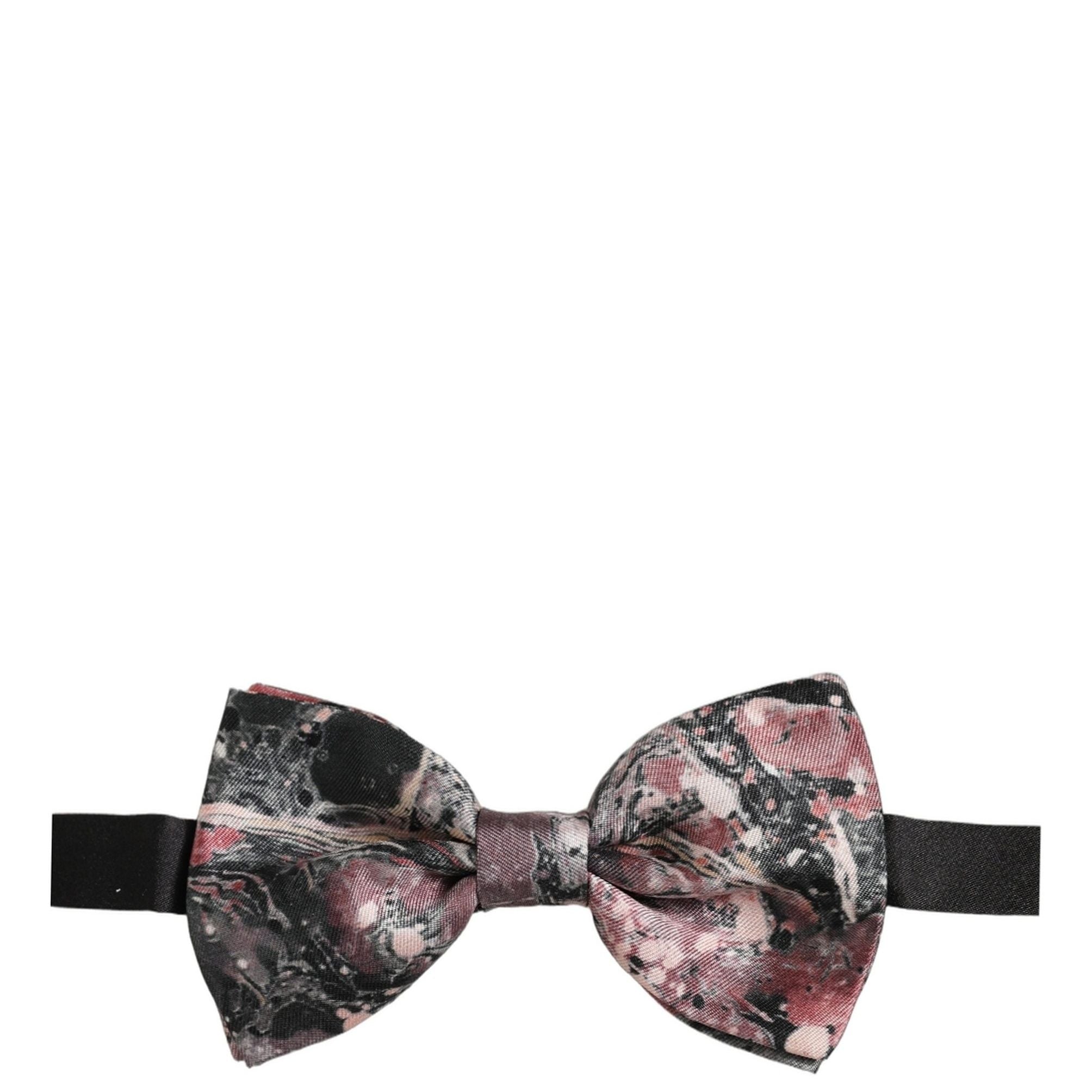 Dolce & Gabbana Multicolor Marble Silk Adjustable Neck Papillon Bow Tie