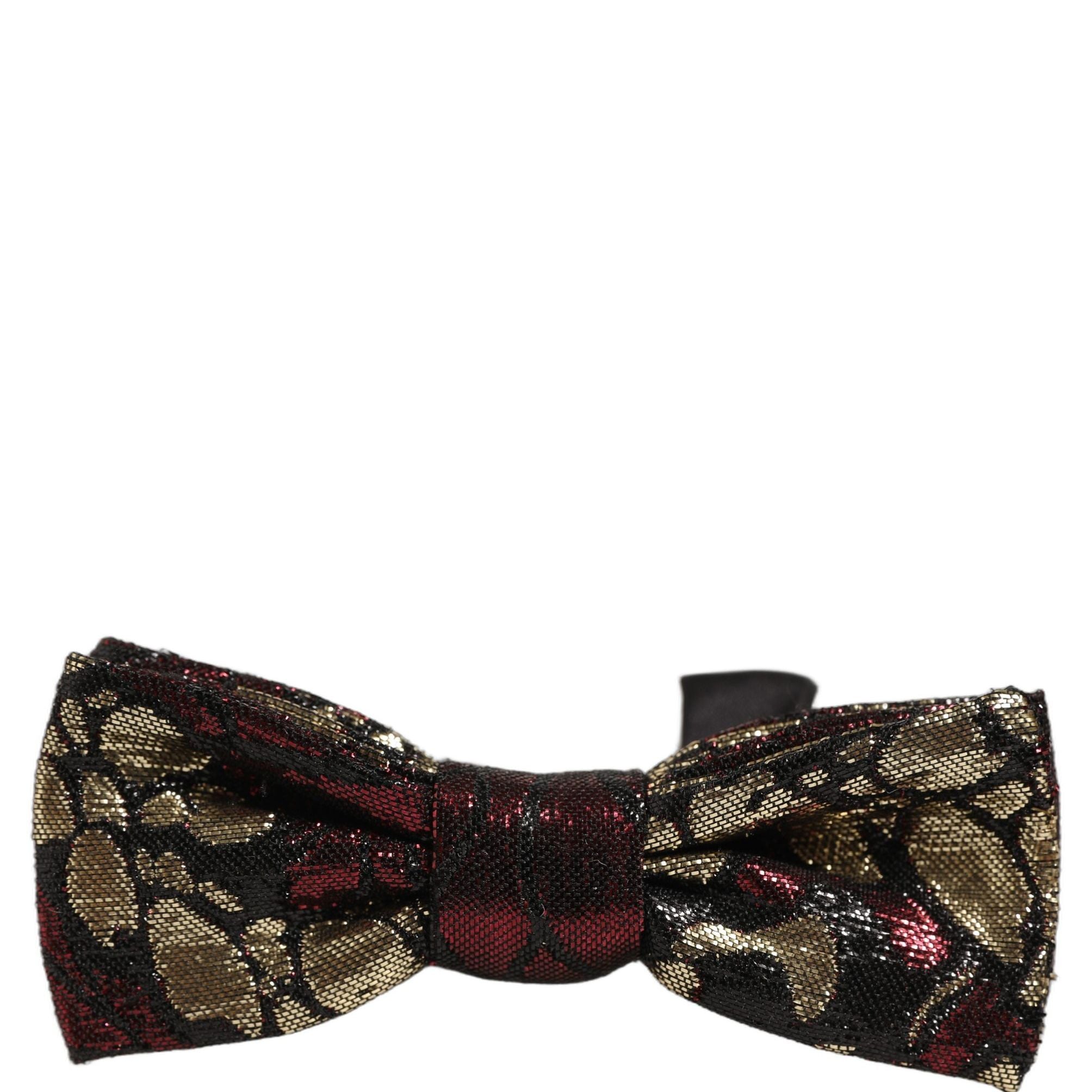 Dolce & Gabbana Multicolor Floral Jacquard Adjustable Neck Papillon Bow Tie
