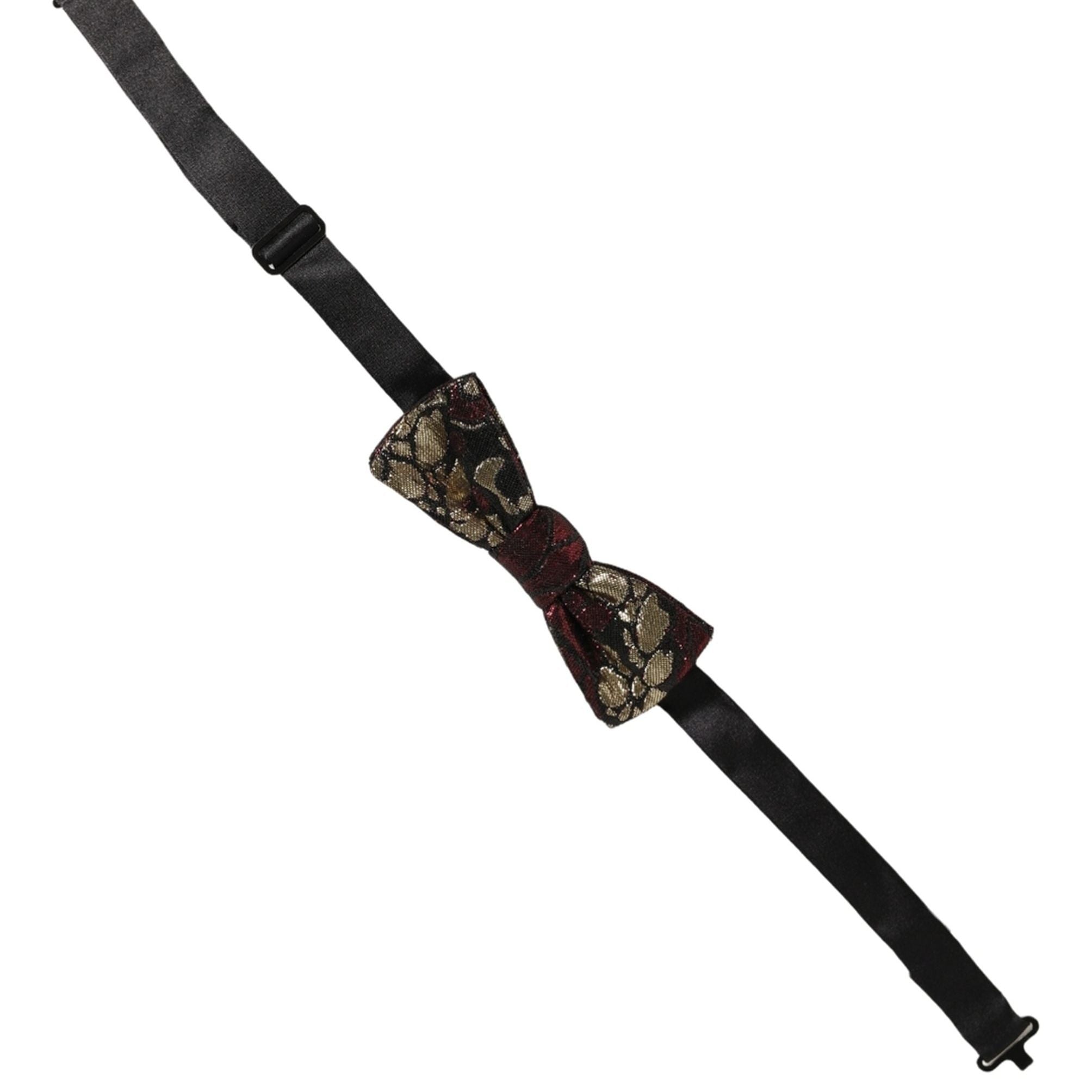 Dolce & Gabbana Multicolor Floral Jacquard Adjustable Neck Papillon Bow Tie