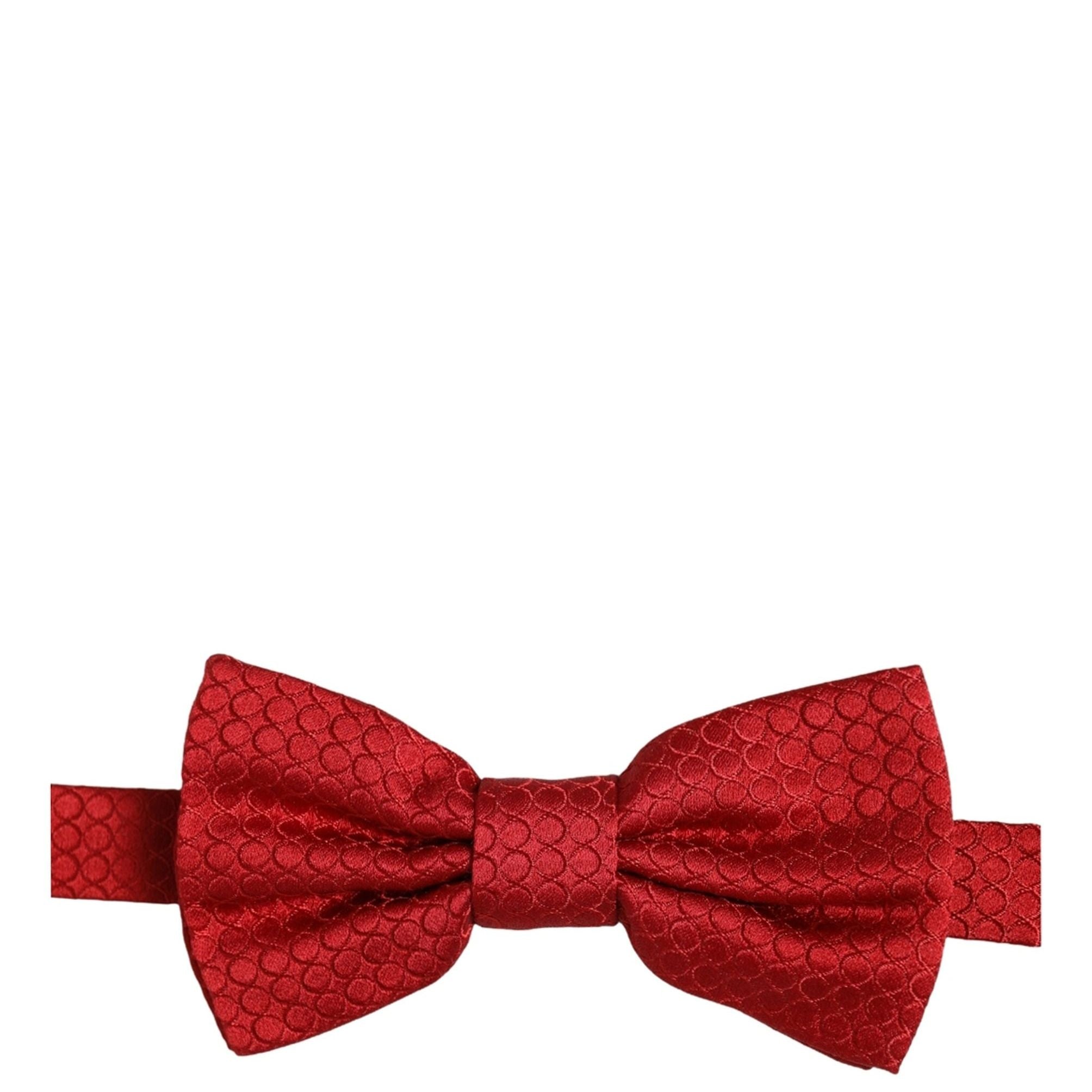Dolce & Gabbana Men Red 100% Silk Adjustable Neck Papillon Bow Tie