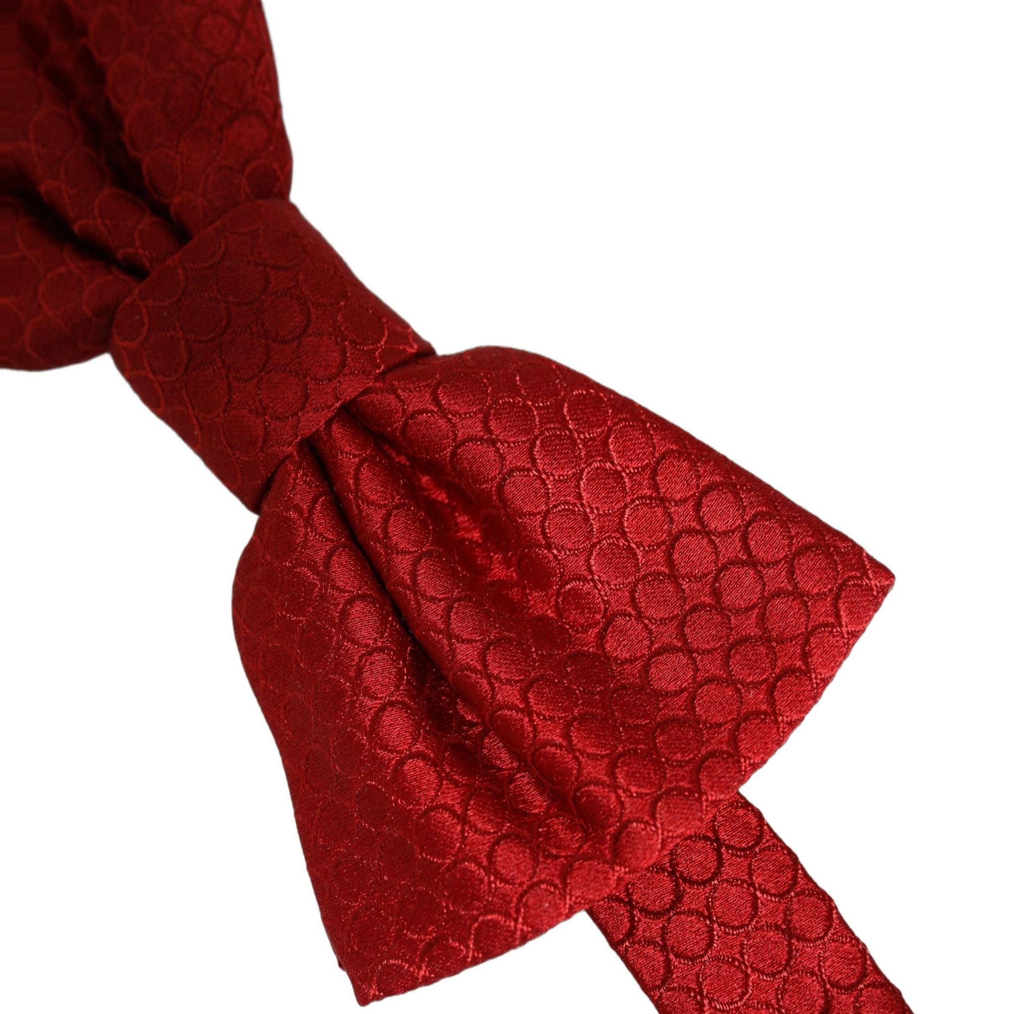 Dolce & Gabbana Men Red 100% Silk Adjustable Neck Papillon Bow Tie