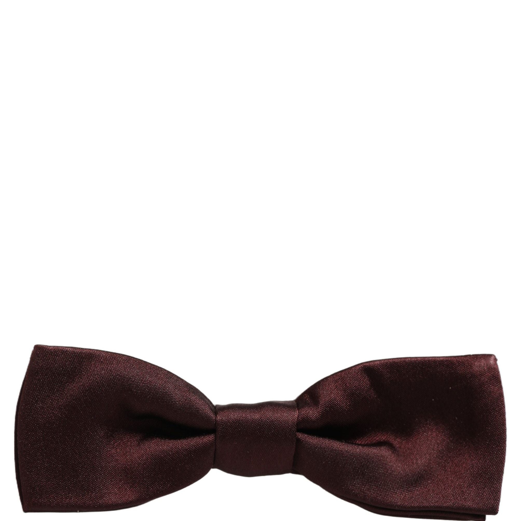 Dolce & Gabbana Men Brown 100% Silk Adjustable Neck Papillon Bow Tie