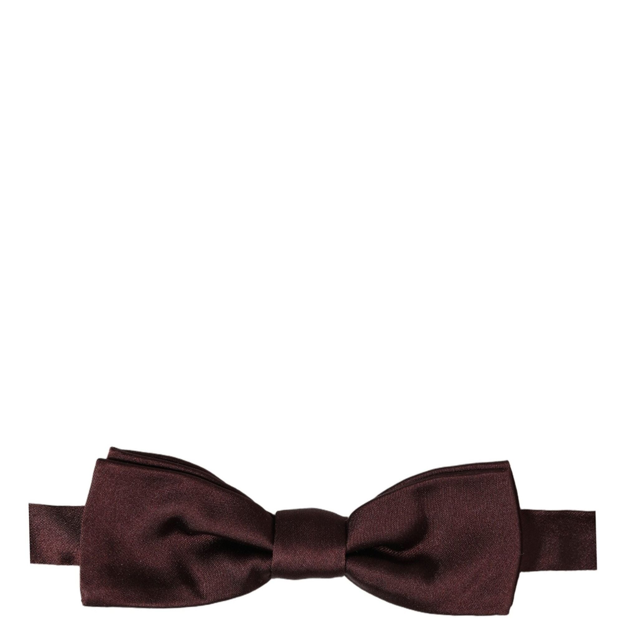 Dolce & Gabbana Men Brown 100% Silk Adjustable Neck Papillon Bow Tie