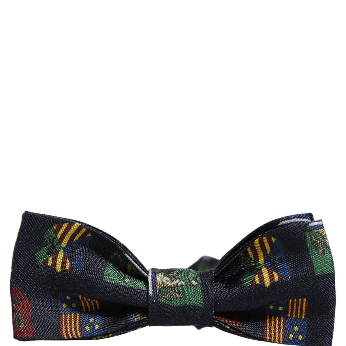 Dolce & Gabbana Men Blue Flags 100% Silk Adjustable Neck Papillon Bow Tie