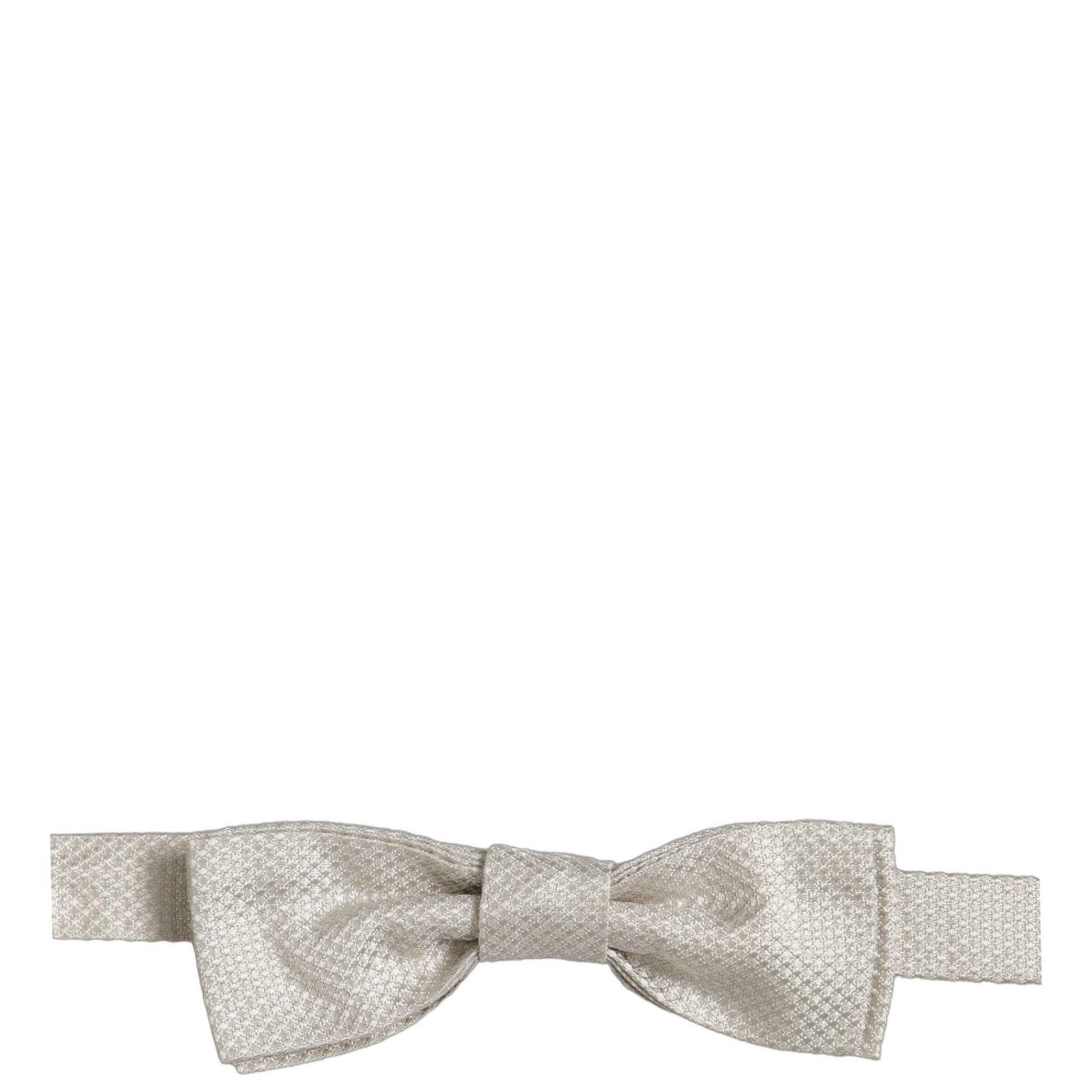Dolce & Gabbana Men White 100% Silk Adjustable Neck Papillon Bow Tie